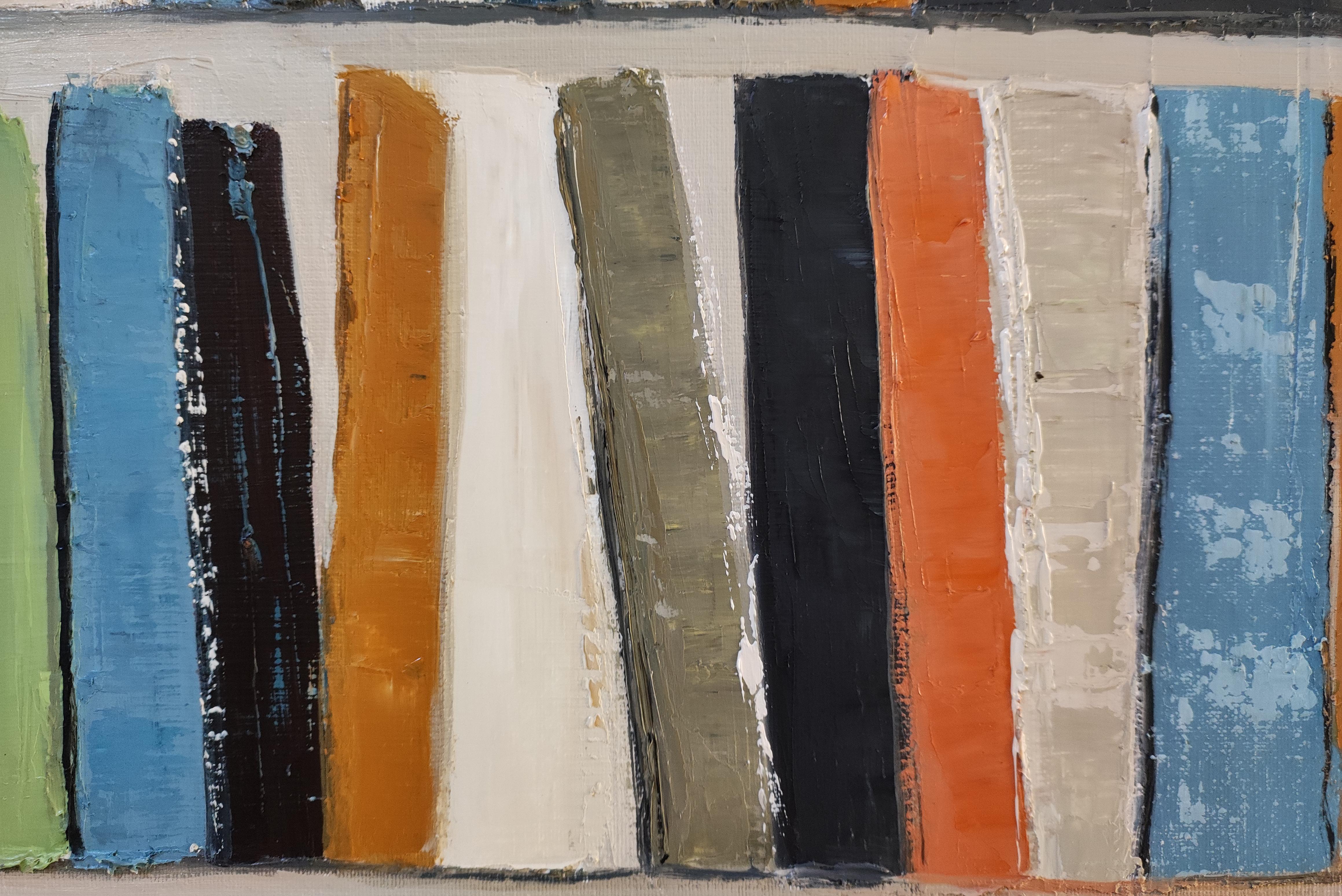 Poetic library, Oil on canvas, Abstract, library, Geometric, Expressionism For Sale 2