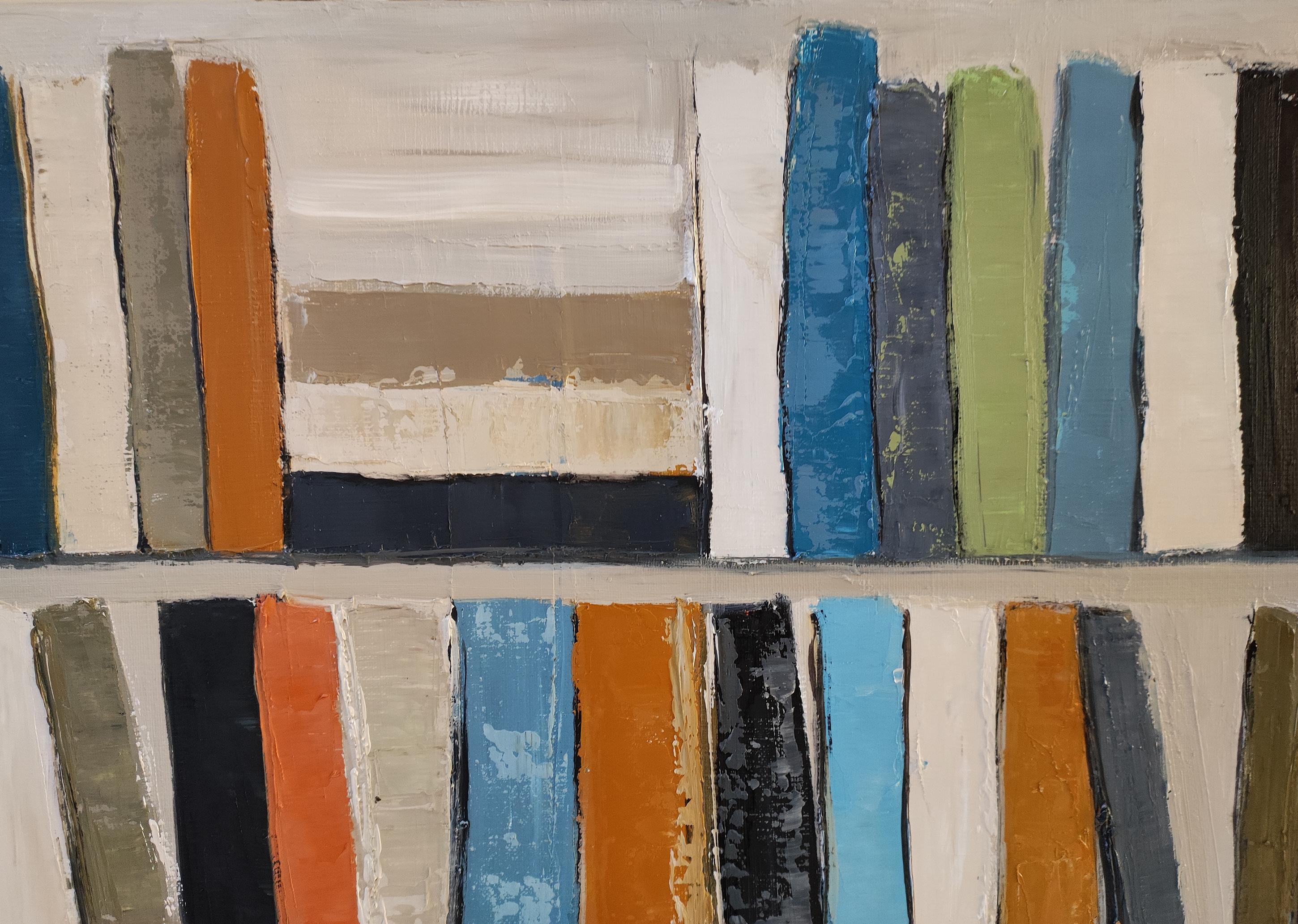 Poetic library, Oil on canvas, Abstract, library, Geometric, Expressionism For Sale 3