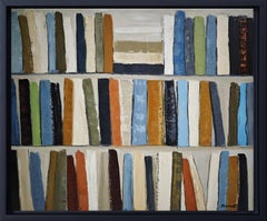 Bibliothèque poétique, Huile sur toile, Abstrait, bibliothèque, Géométrique, Expressionnisme