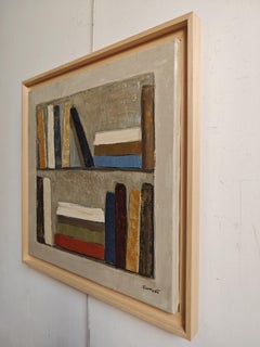 Point d'equilibre, Abstract Library, oil paint, Expressionism, Contemporary art