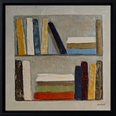 Point d'équilibre, Bibliothèque abstraite, peinture à l'huile, Expressionnisme, Art contemporain