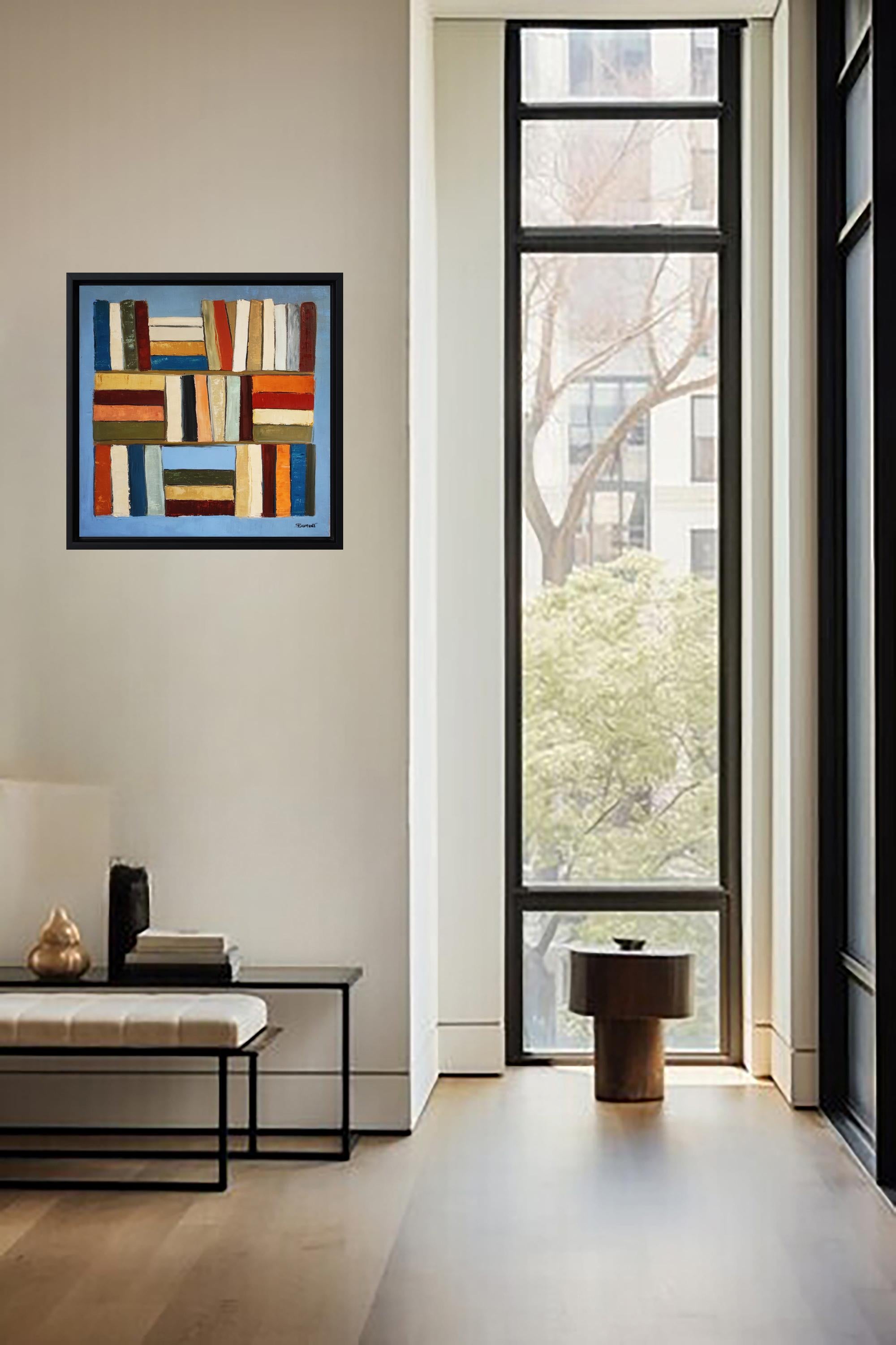 Polyphonie Chromatique- Abstract library, textured painting, Oil on canvas For Sale 5