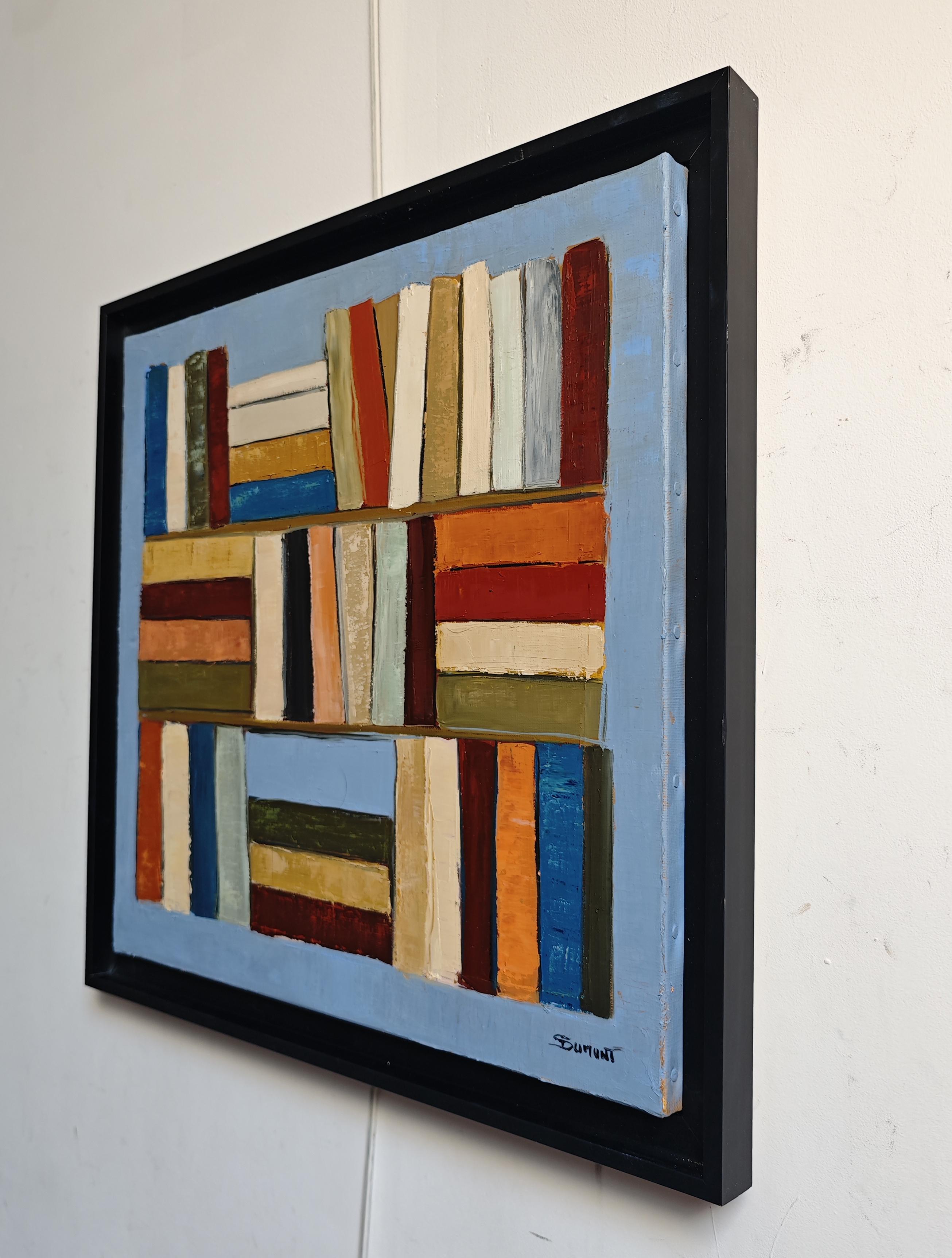Polyphonie Chromatique- Abstract library, textured painting, Oil on canvas - Contemporary Painting by SOPHIE DUMONT