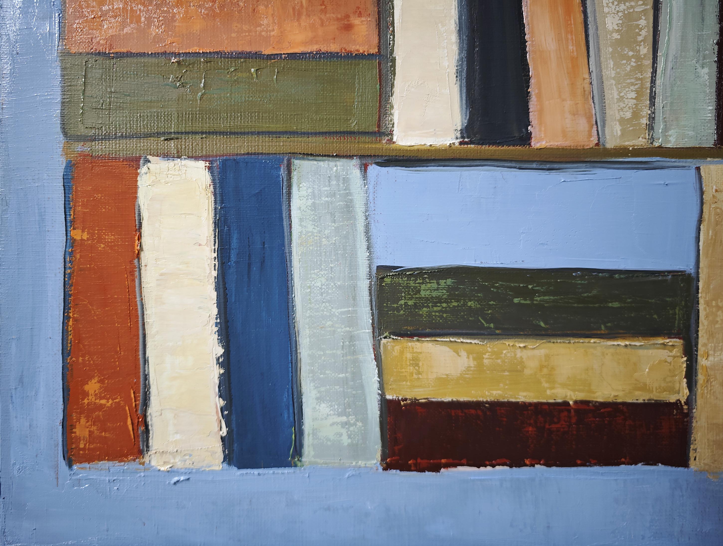 Polyphonie Chromatique- Abstract library, textured painting, Oil on canvas For Sale 1