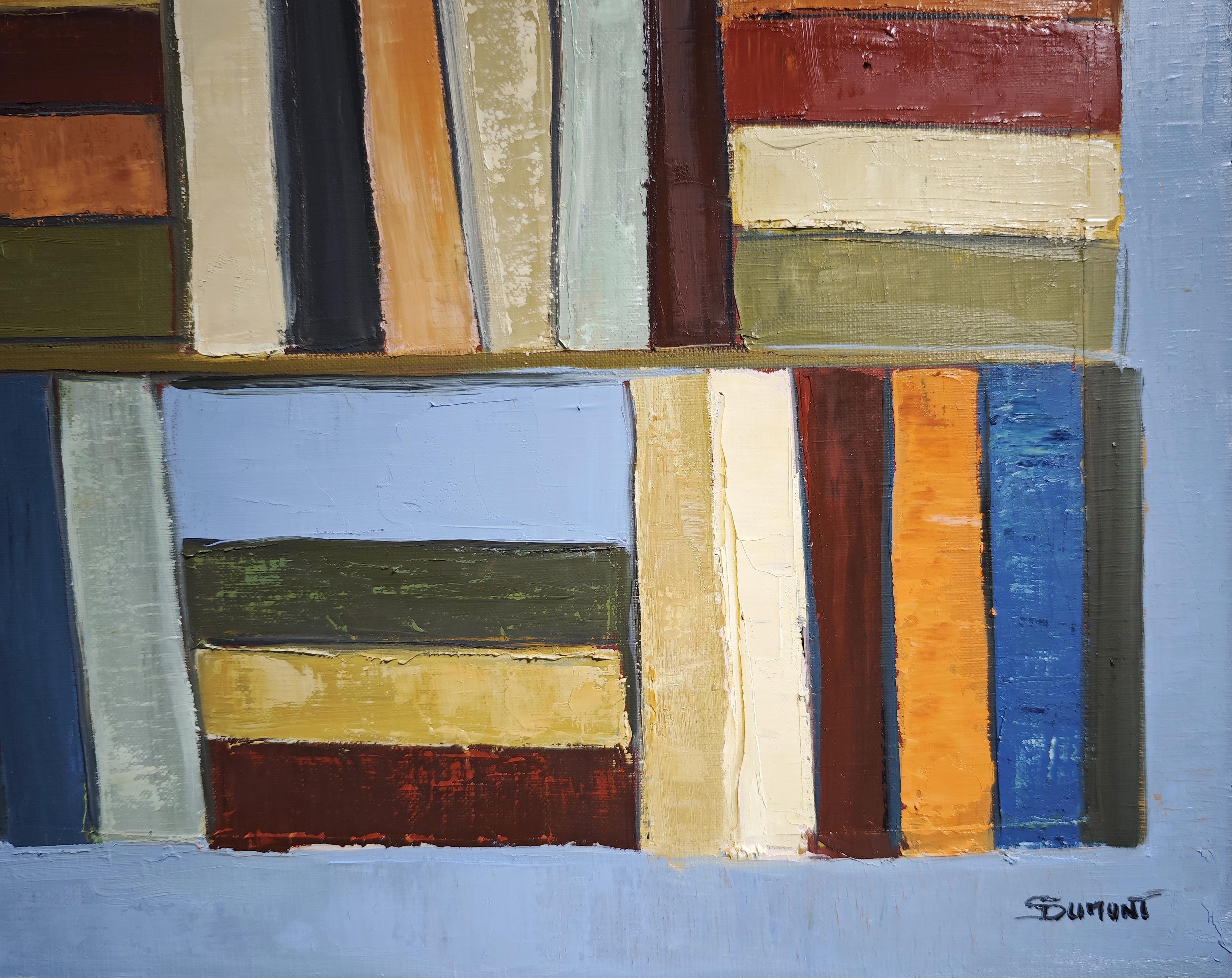 Polyphonie Chromatique- Abstract library, textured painting, Oil on canvas For Sale 2