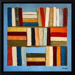 Polyphonie Chromatique- Abstract library, textured painting, Oil on canvas