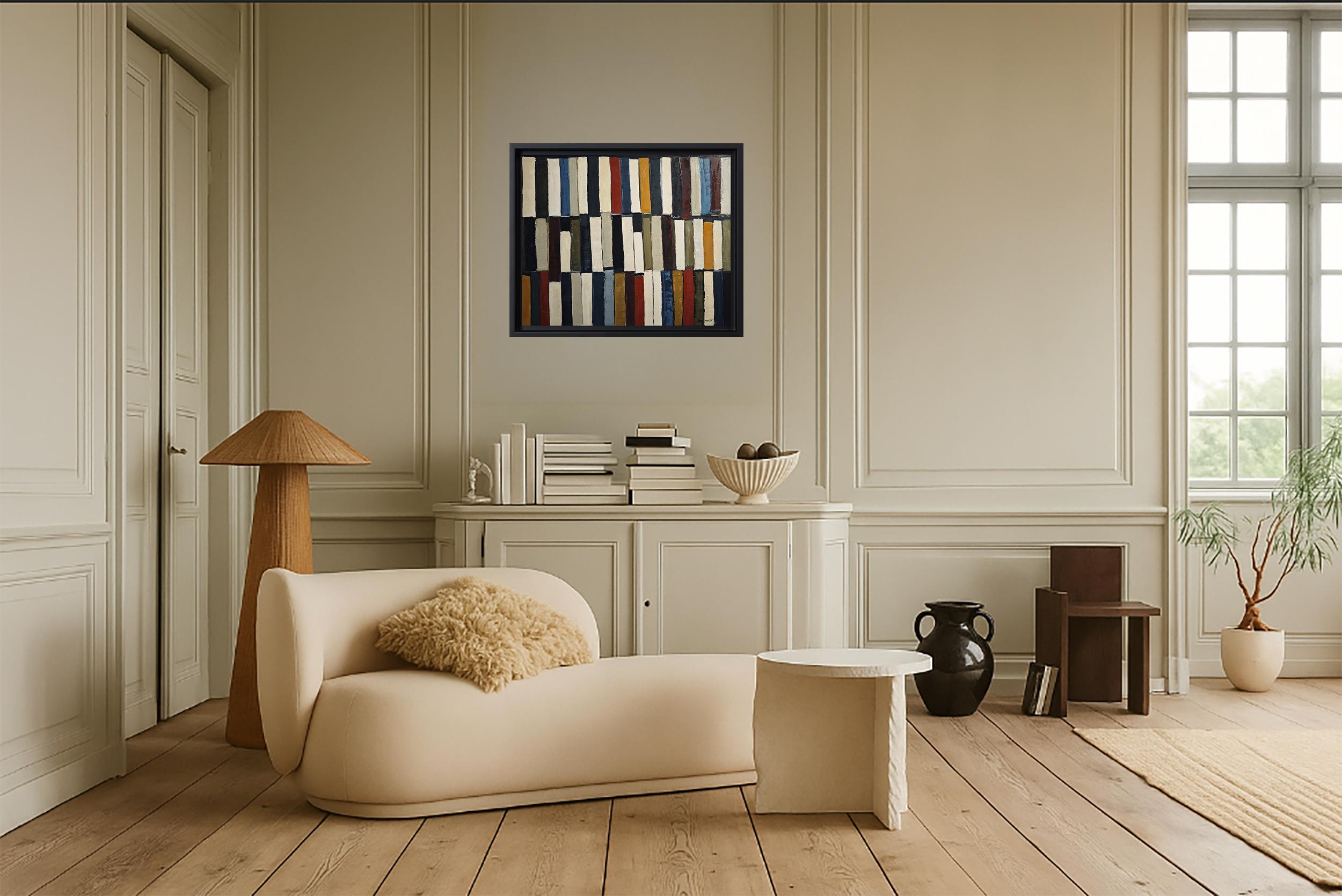 Polyphony of Books, Oil on canvas, Abstract library, Expressionism, French art For Sale 5