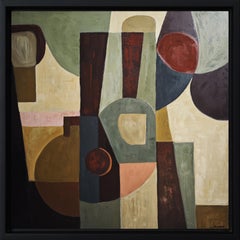Profils interieurs, Contemporary Large Abstract Oil Painting, 42x42 in