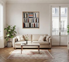 The Pursuit of Thought – Large Abstract Library Oil Painting on canvas, French