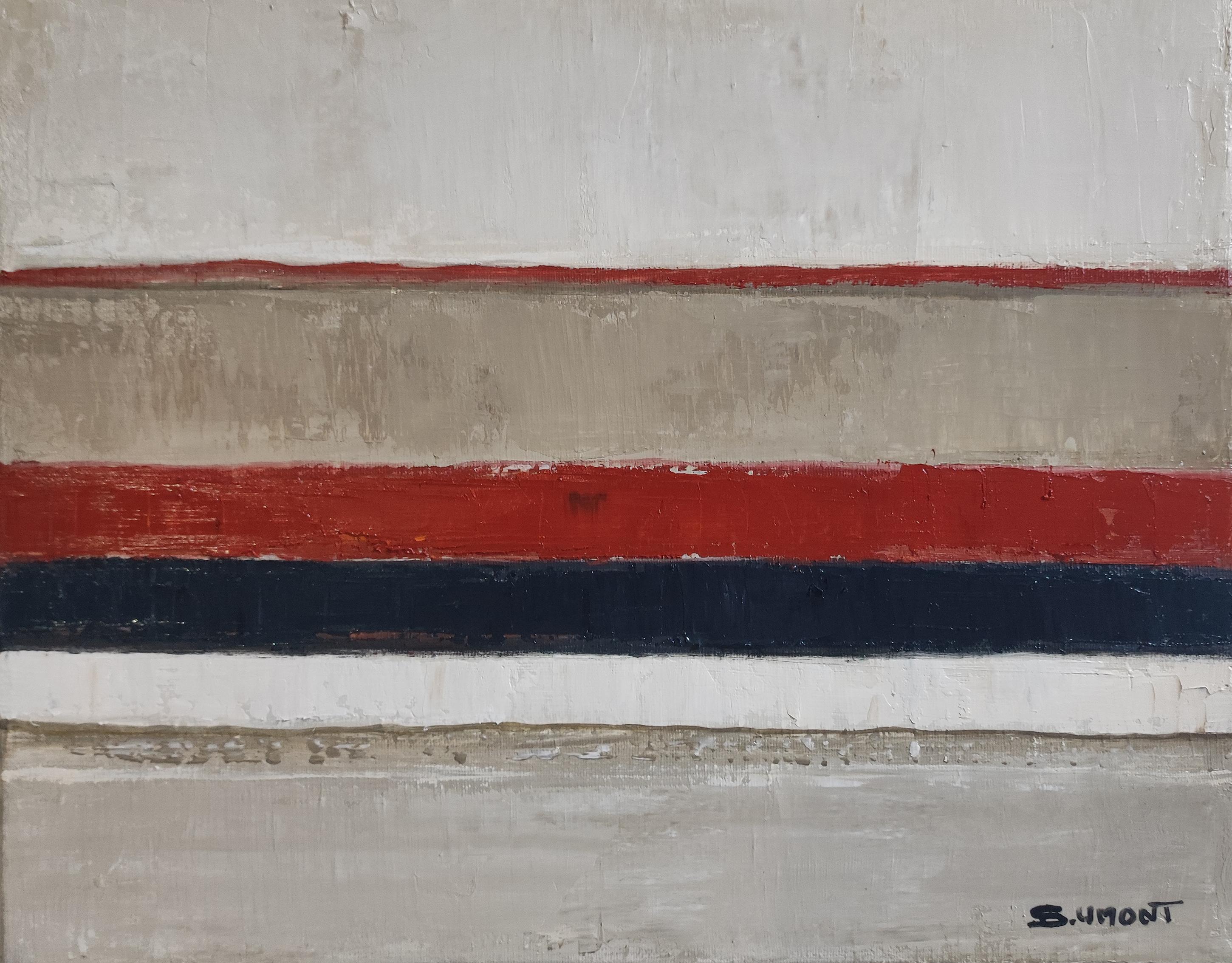 Contrasto tranquillo,  Astratto di campagna, Contemporaneo, Francese moderno, tela ad olio - Painting Espressionismo astratto di SOPHIE DUMONT