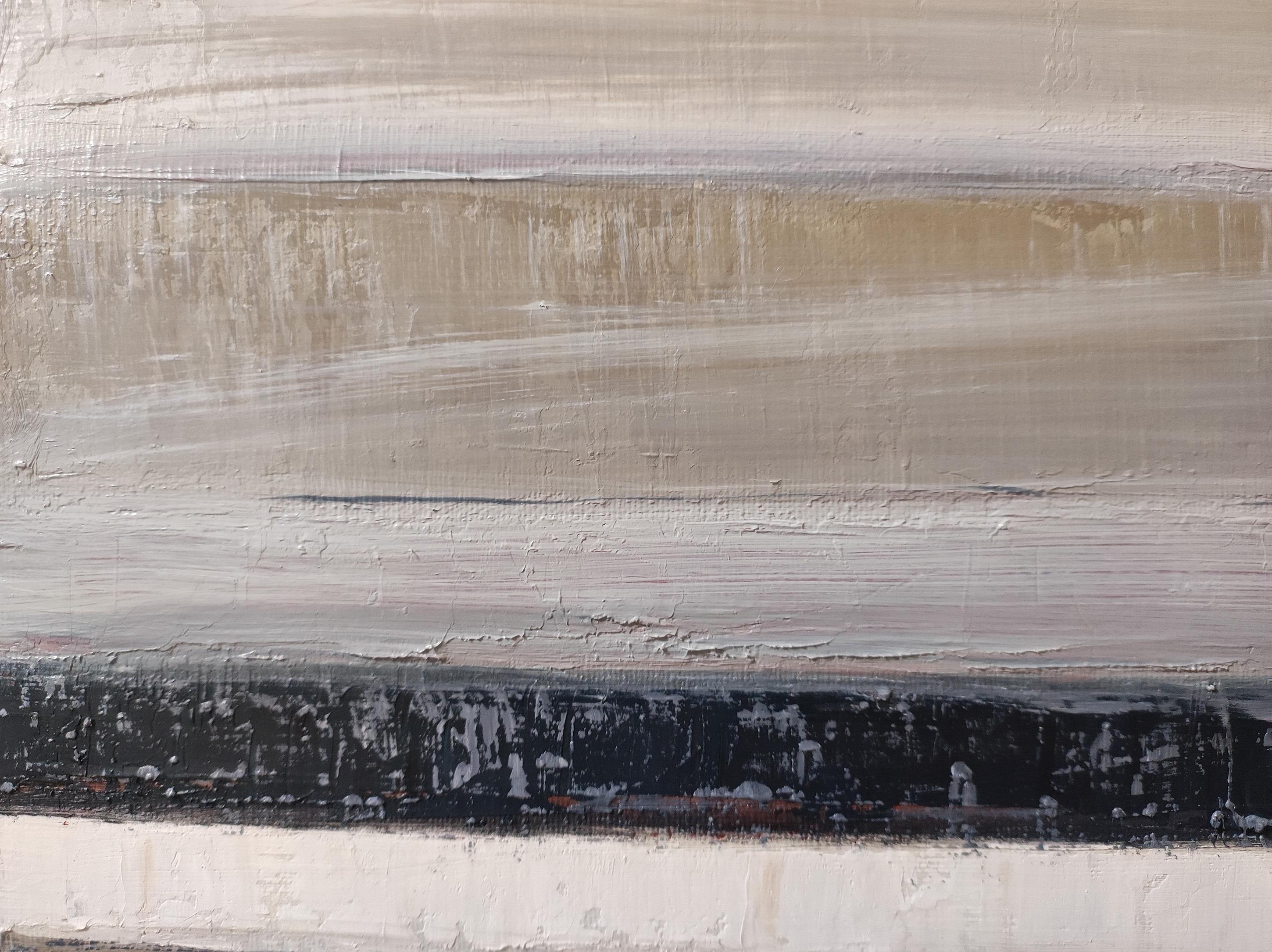 Quiet contrast,  Abstract Countryside, Contemporary, Modern French, oil canvas For Sale 1