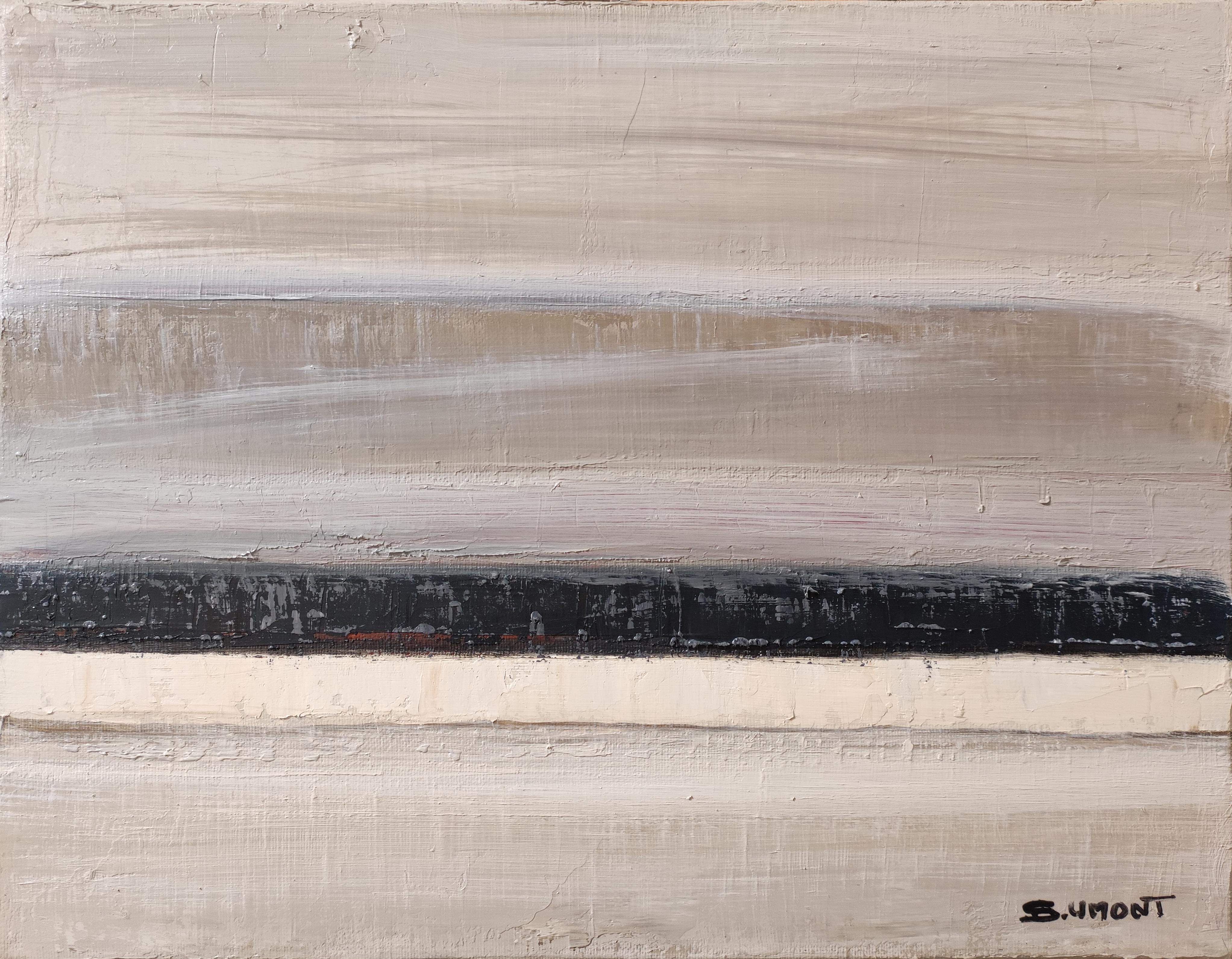 Quiet contrast,  Abstract Countryside, Contemporary, Modern French, oil canvas For Sale 4