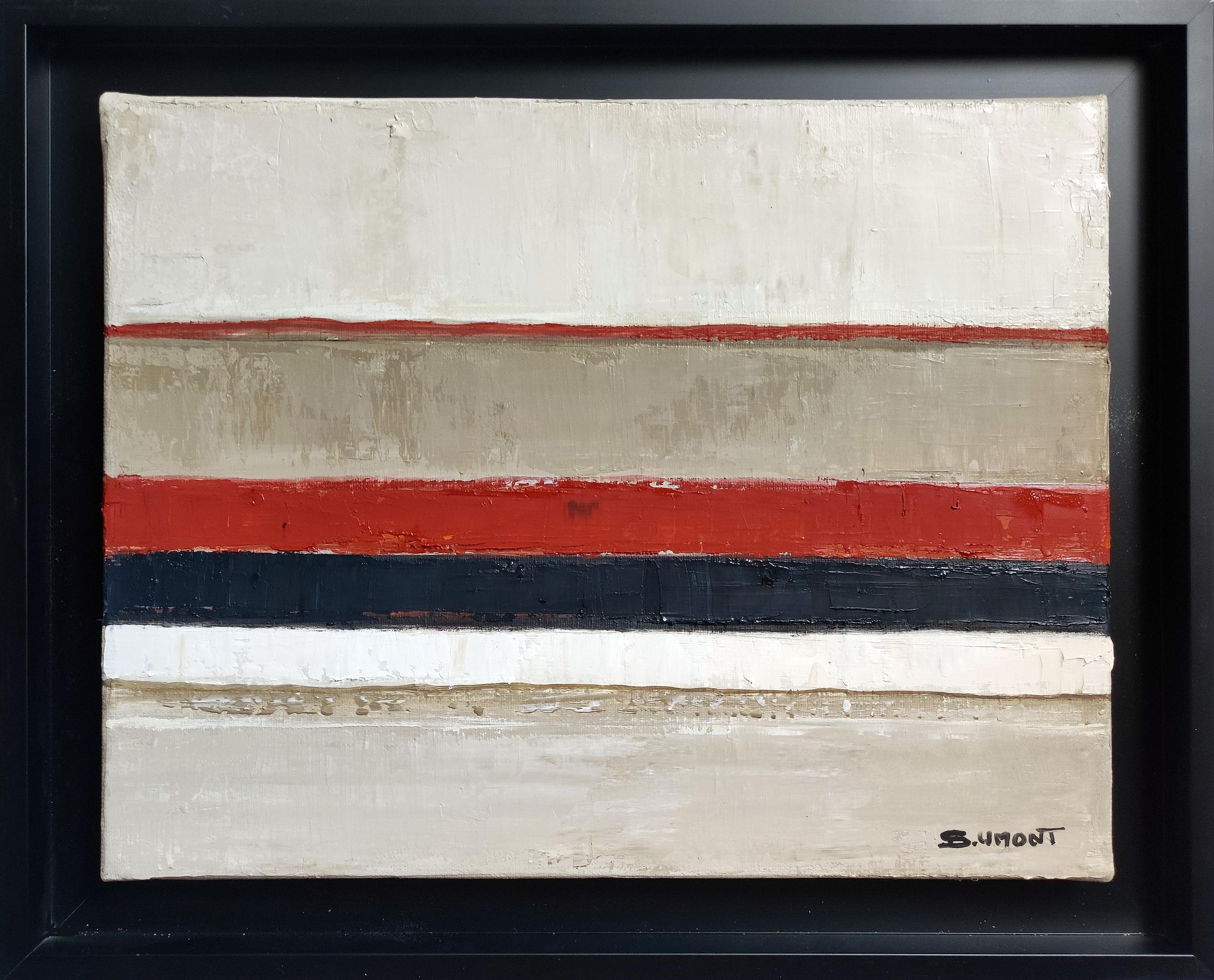 Landscape Painting di SOPHIE DUMONT - Contrasto tranquillo,  Astratto di campagna, Contemporaneo, Francese moderno, tela ad olio