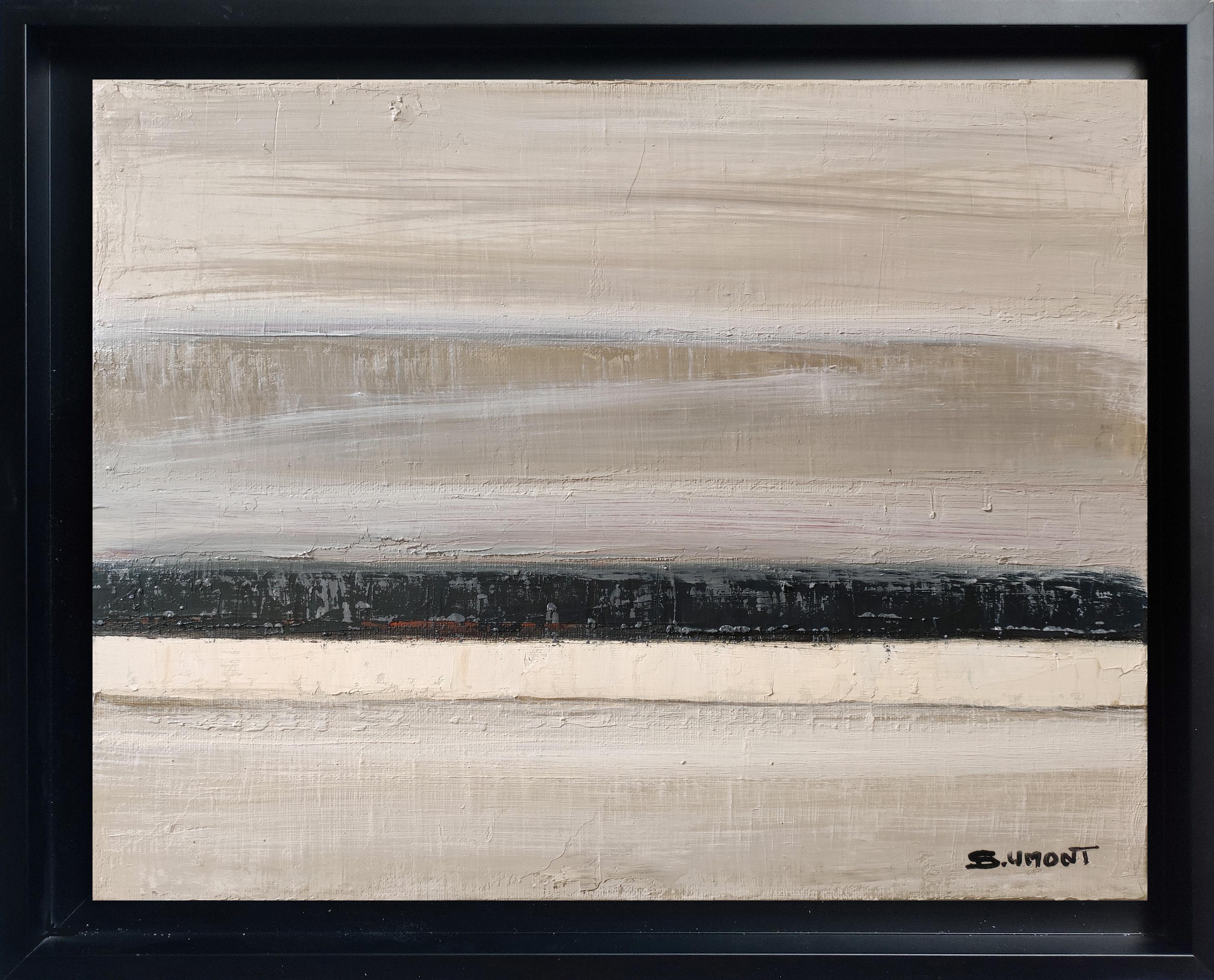 SOPHIE DUMONT Landscape Painting - Quiet contrast,  Abstract Countryside, Contemporary, Modern French, oil canvas
