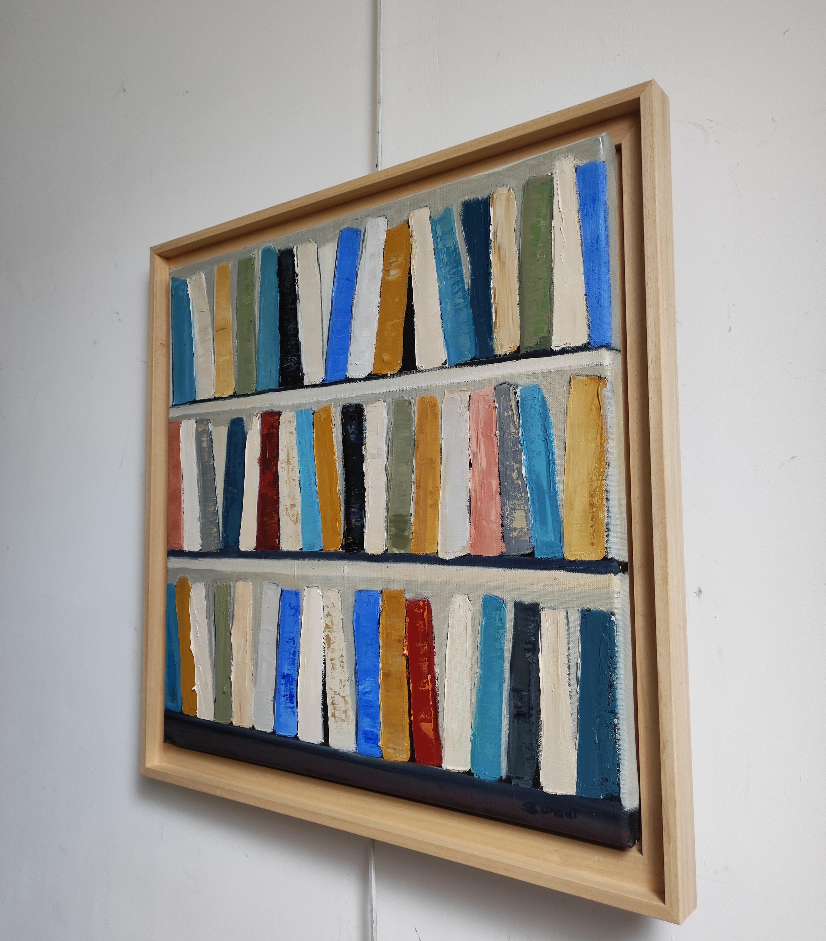 Arcobaleno della conoscenza, Biblioteca astratta, colori, Geometrico, Contemporaneo, Olio 1
