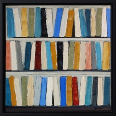 Rainbow of Knowledge, Abstract library, colors, Geometric, Contemporary, Oil