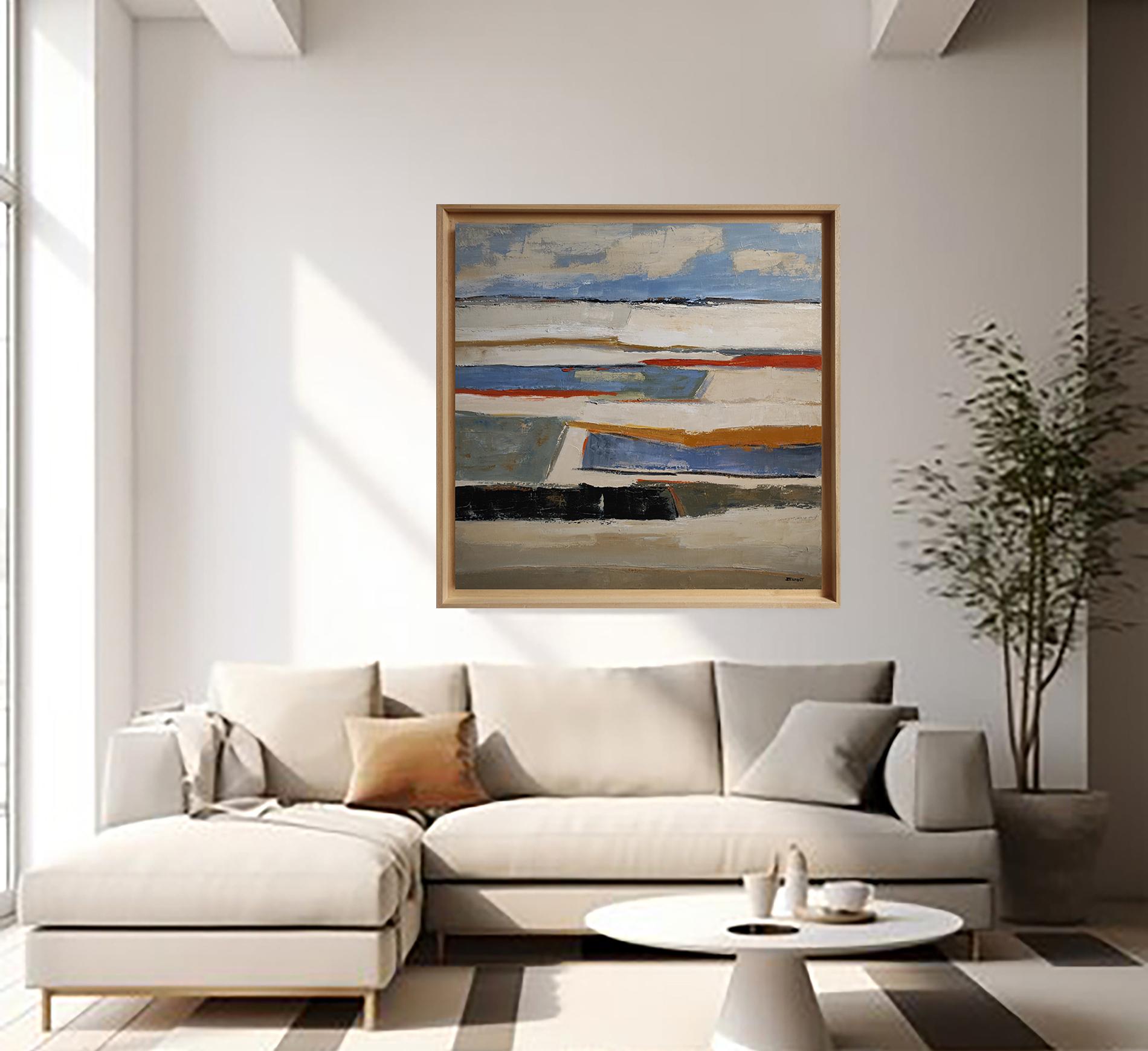 Reflets d'ailleurs Paesaggio astratto, Campagna, Contemporaneo, Moderno Francese - Painting Espressionismo astratto di SOPHIE DUMONT