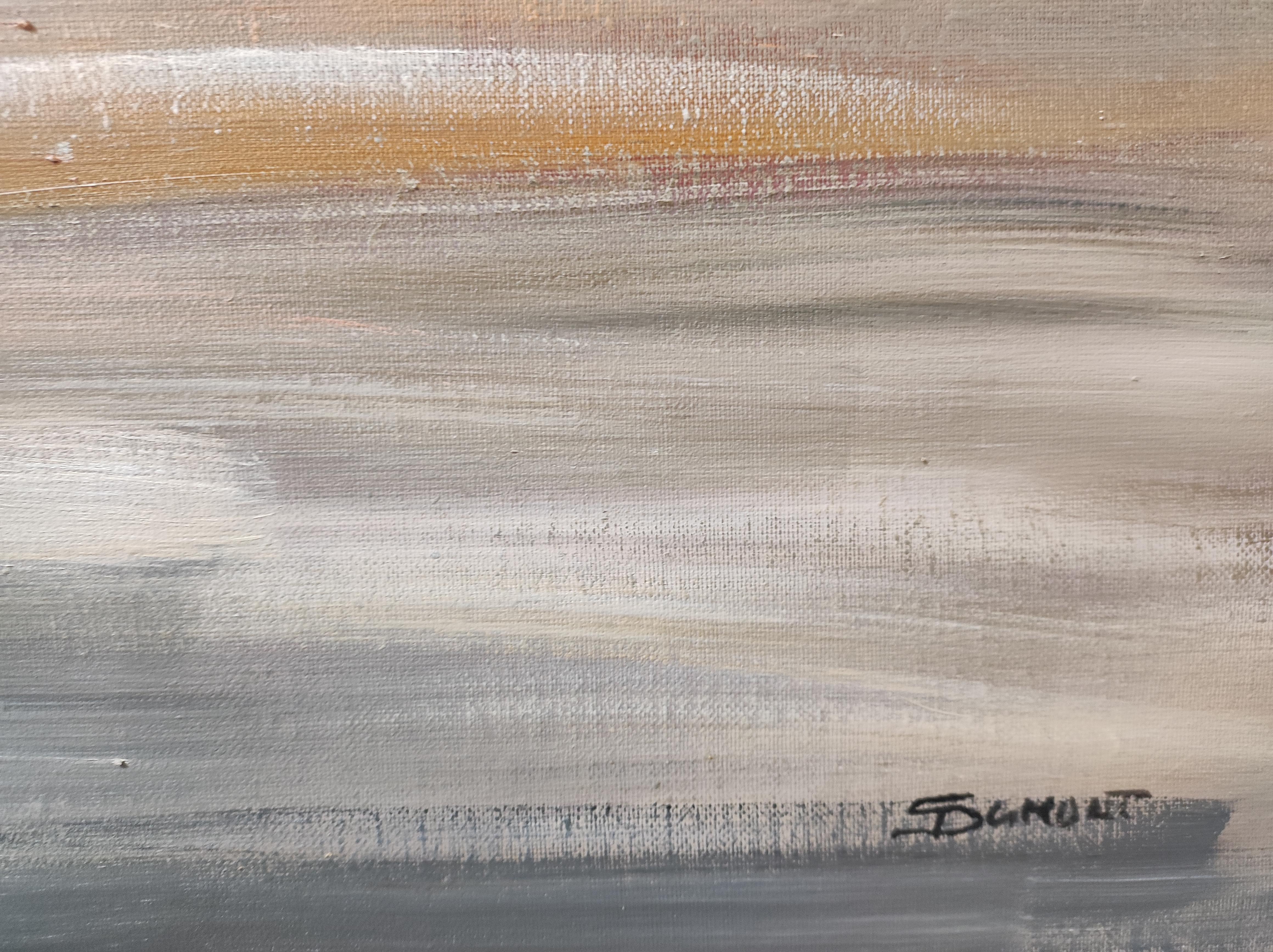Refllets suspendus- Minimalismo abstracto, Pintura al óleo, Mar, Arte contemporáneo en venta 3