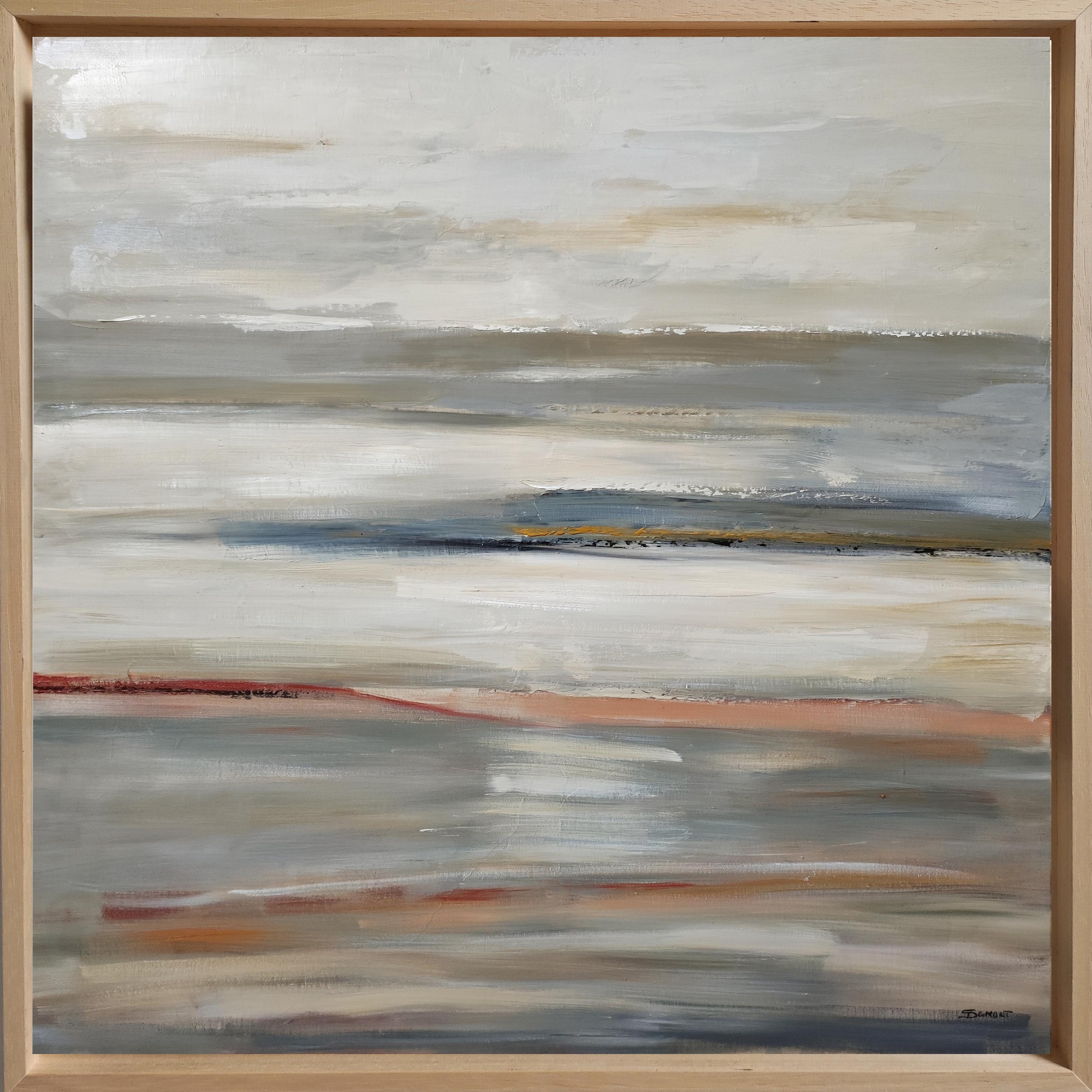 Refllets suspendus— Abstract Minimalism, Oil Painting, Seaside, Contemporary art