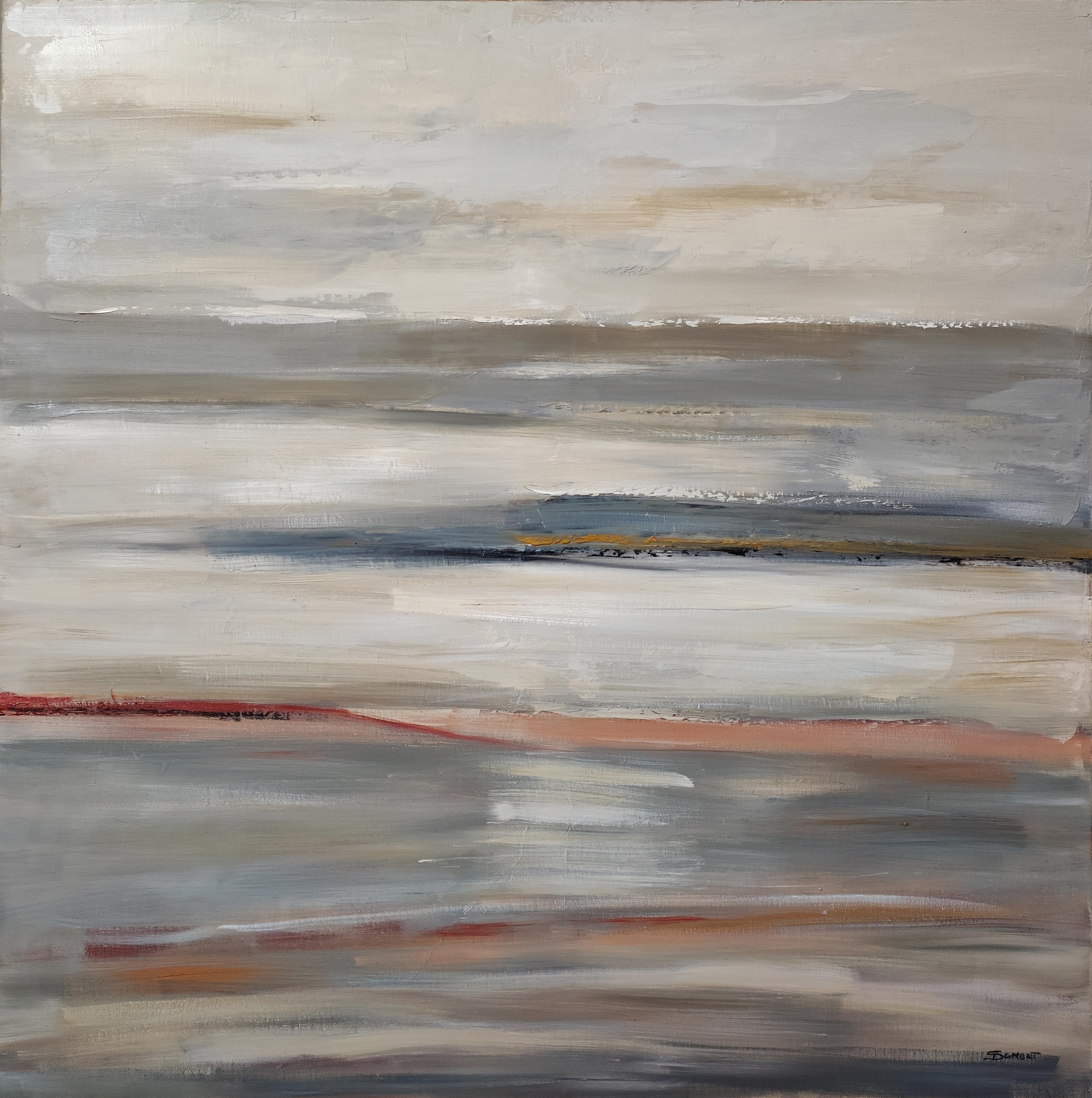 Refllets suspendus- Minimalismo abstracto, Pintura al óleo, Mar, Arte contemporáneo - Painting Contemporáneo de SOPHIE DUMONT