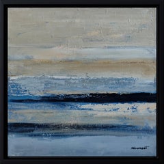 «Remanescence», pintura abstracta contemporánea de un paisaje marino de Sophie Dumont