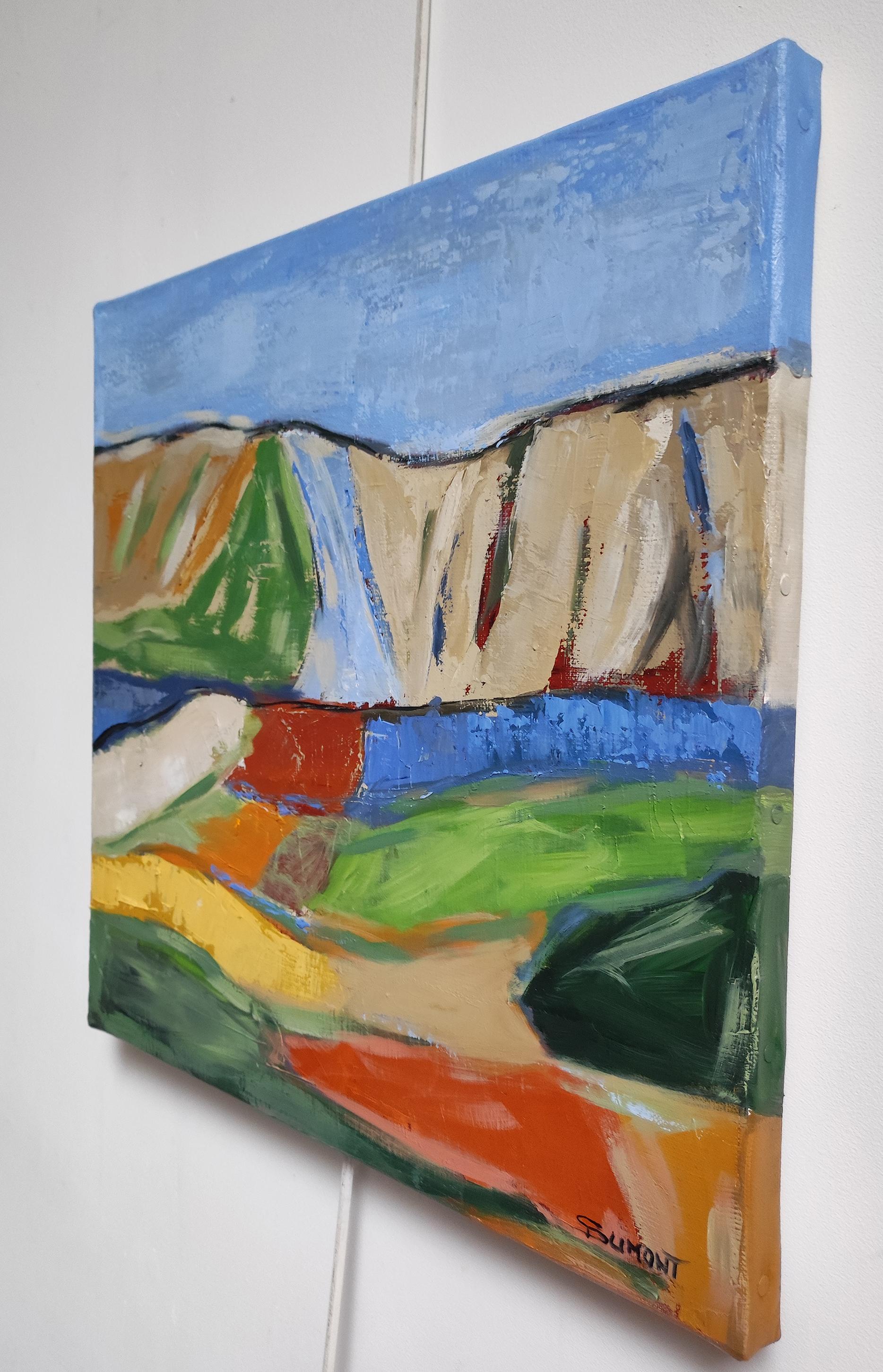 Resonances paysageres, Paesaggio astratto, Campagna, Contemporaneo, Francese - Landscape Painting Marrone di SOPHIE DUMONT