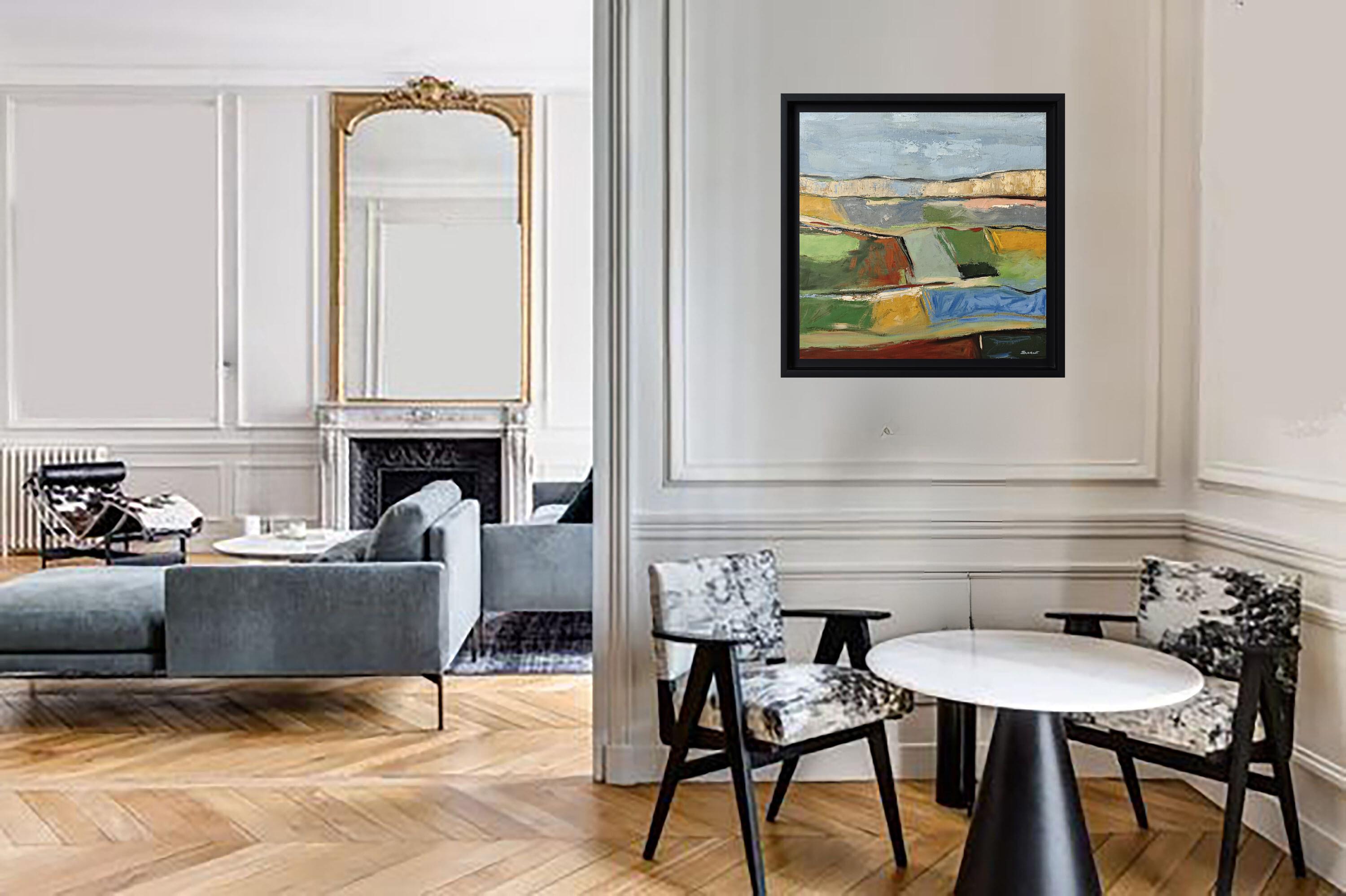 Rhapsodie colorée, Landschaft, Öl auf Leinwand, Expressionismus, Multicolor, französisch (Grau), Landscape Painting, von SOPHIE DUMONT