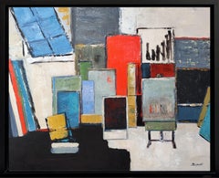 rythm and colors, abstract, geometric, studio, oil on canvas, contemporary