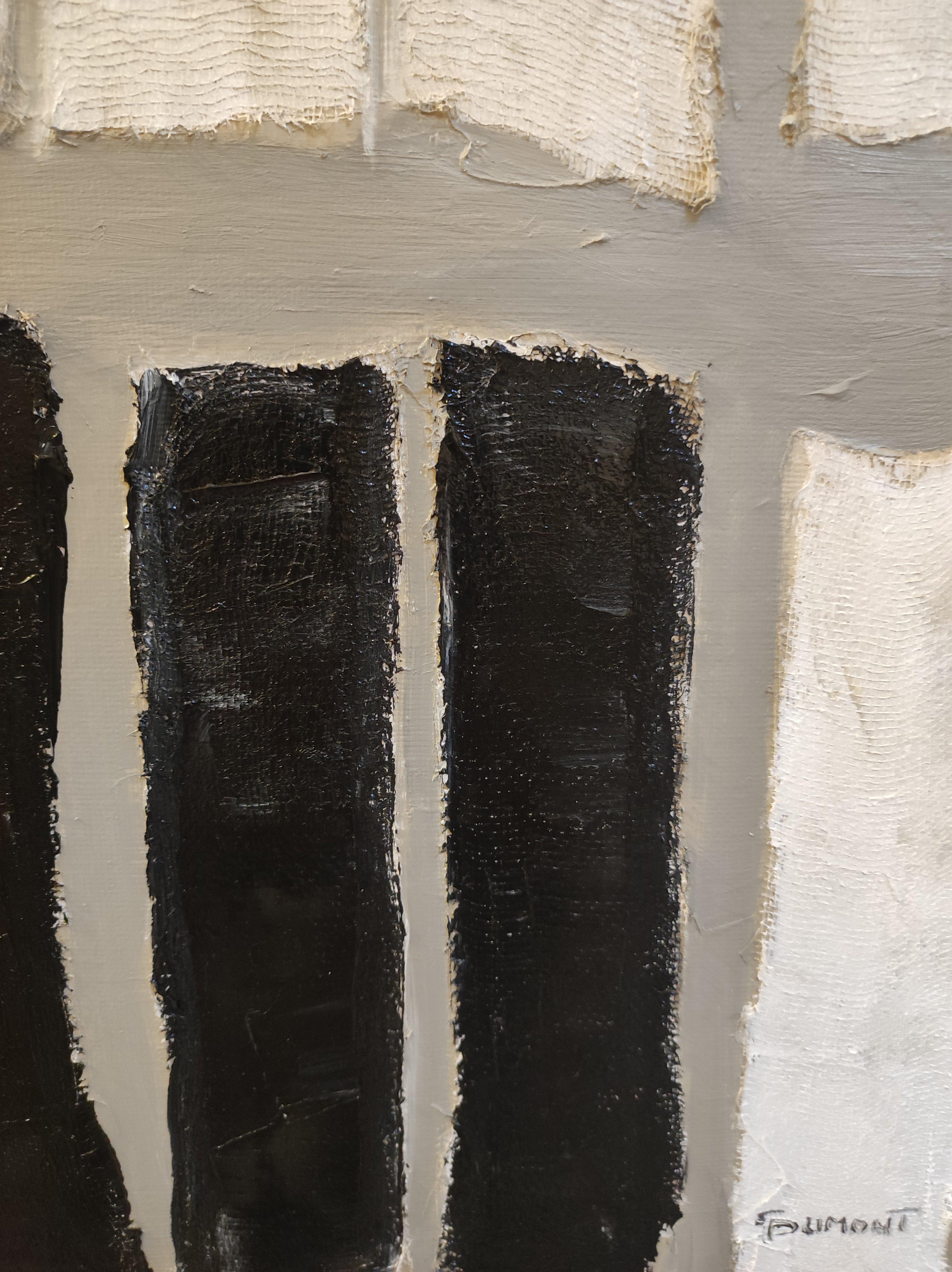 Rythme, Astratto, Minimalismo, Bianco e nero, Collage, Contemporaneo, Japandi in vendita 1
