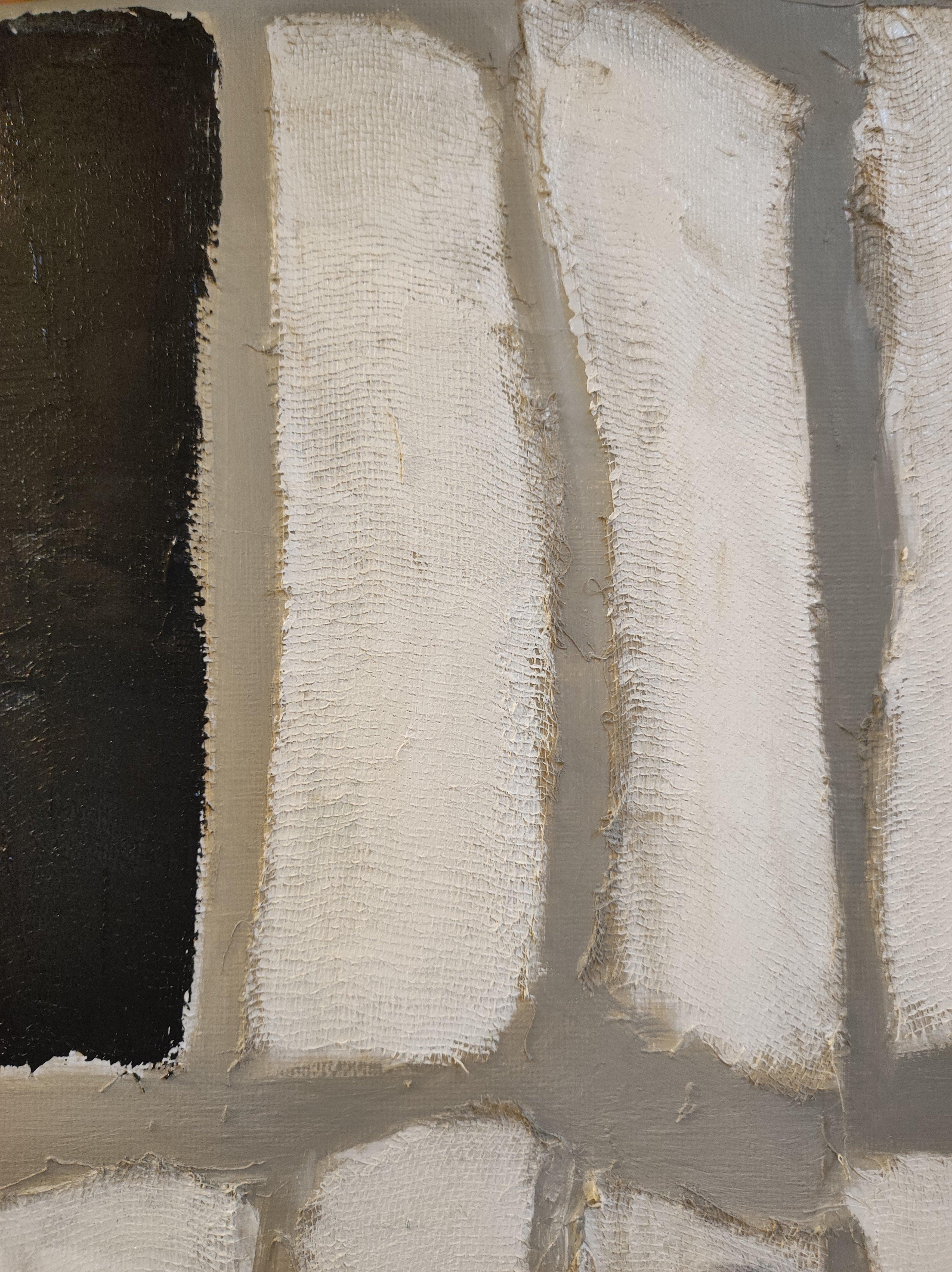 Rythme, Astratto, Minimalismo, Bianco e nero, Collage, Contemporaneo, Japandi in vendita 3