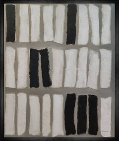 Rythme, Abstract, Minimalism, Black and White, Collage, Contemporary, Japandi