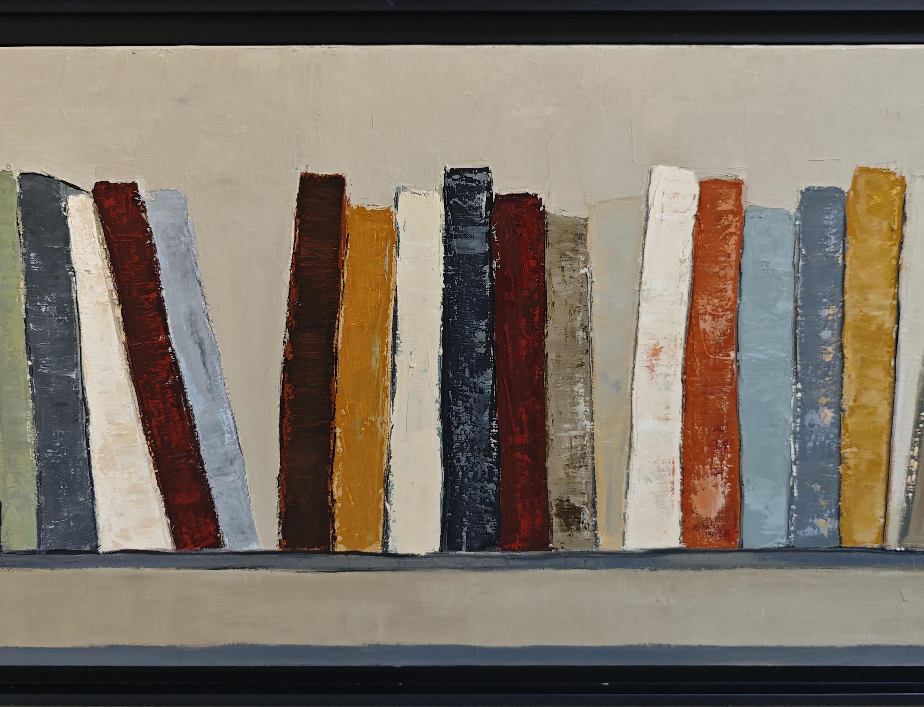 Rythme des mots, Abstract, Black Library, Expressionism Contemporary, Oil For Sale 8