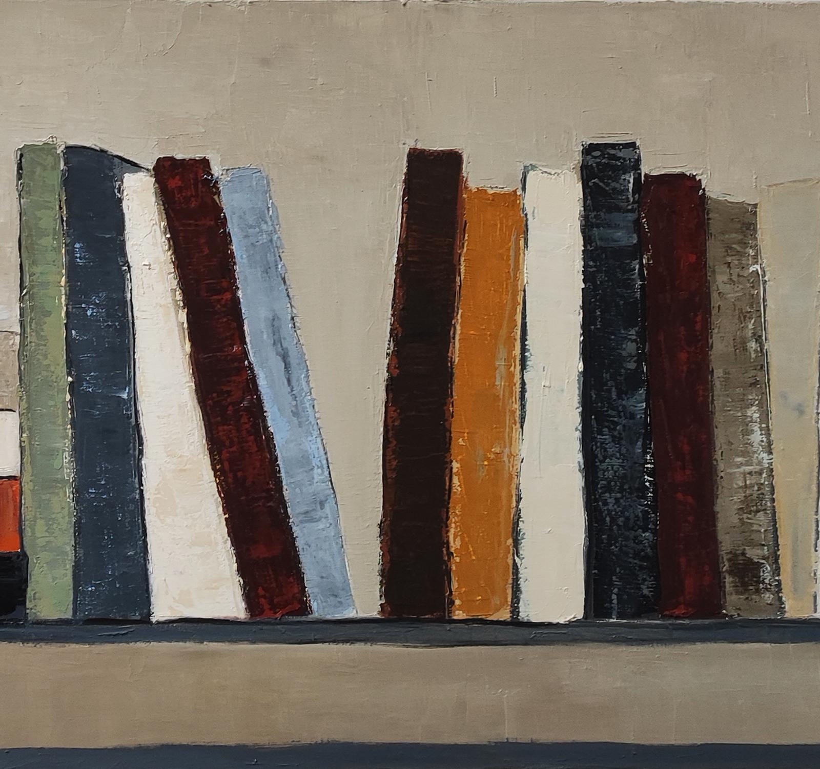 Rythme des mots, Abstract, Black Library, Expressionism Contemporary, Oil For Sale 4
