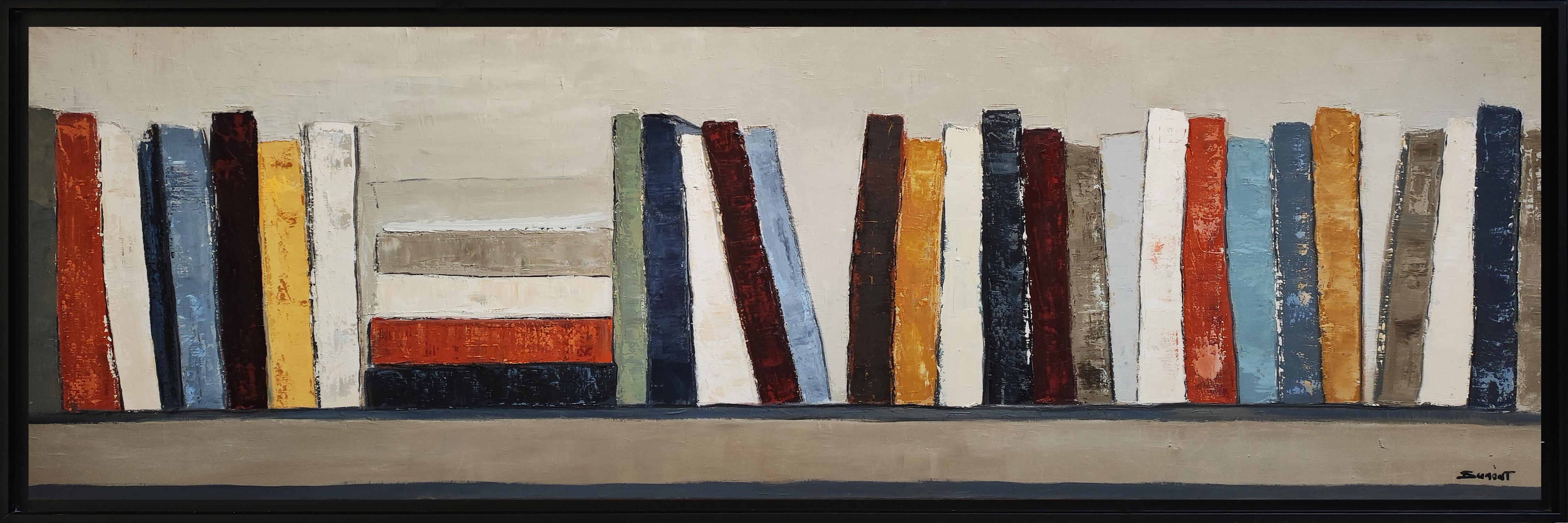 SOPHIE DUMONT Abstract Painting - Rythme des mots, Abstract, Black Library, Expressionism Contemporary, Oil