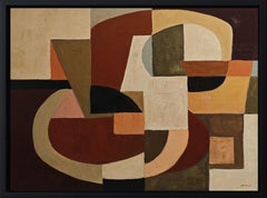 Rythmes croisés — Contemporary Geometric Abstract Painting, Oil on Canvas