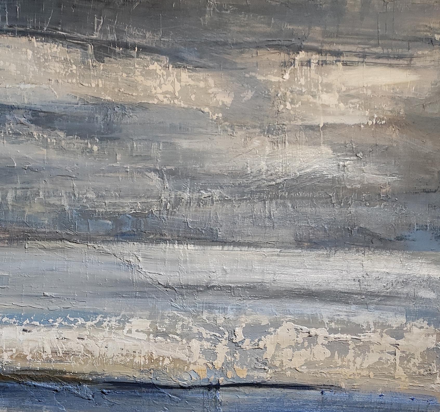 Paisaje marino, Costa azul, Óleo sobre lienzo, Cielo,  Expresionismo Abstracto, Francés en venta 2