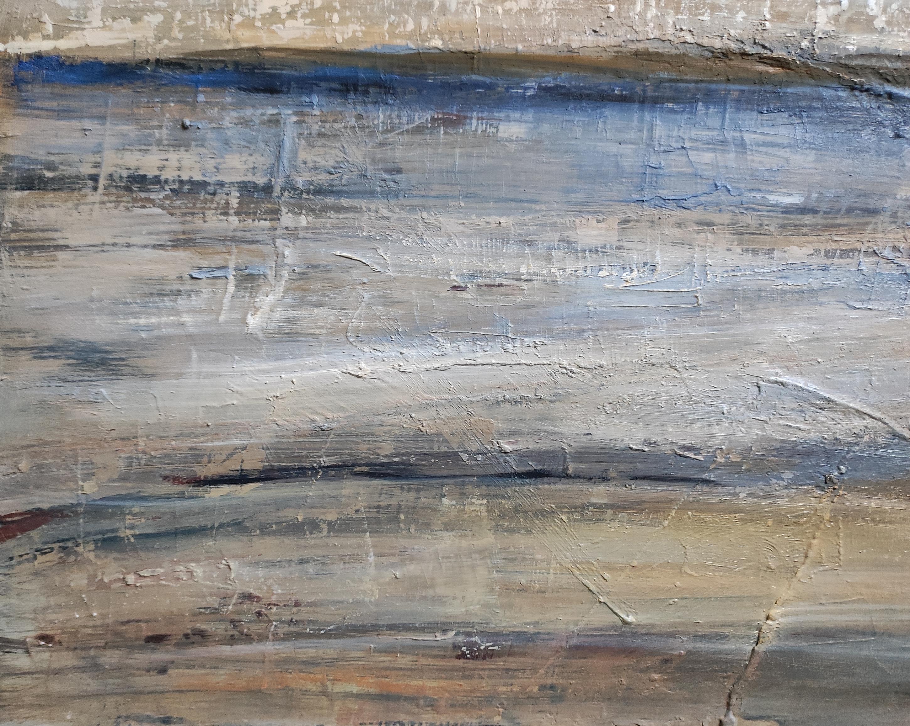 Paisaje marino, Costa azul, Óleo sobre lienzo, Cielo,  Expresionismo Abstracto, Francés en venta 3