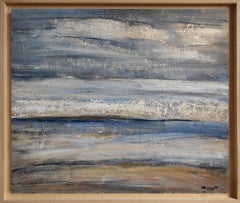Paisaje marino, Costa azul, Óleo sobre lienzo, Cielo,  Expresionismo Abstracto, Francés