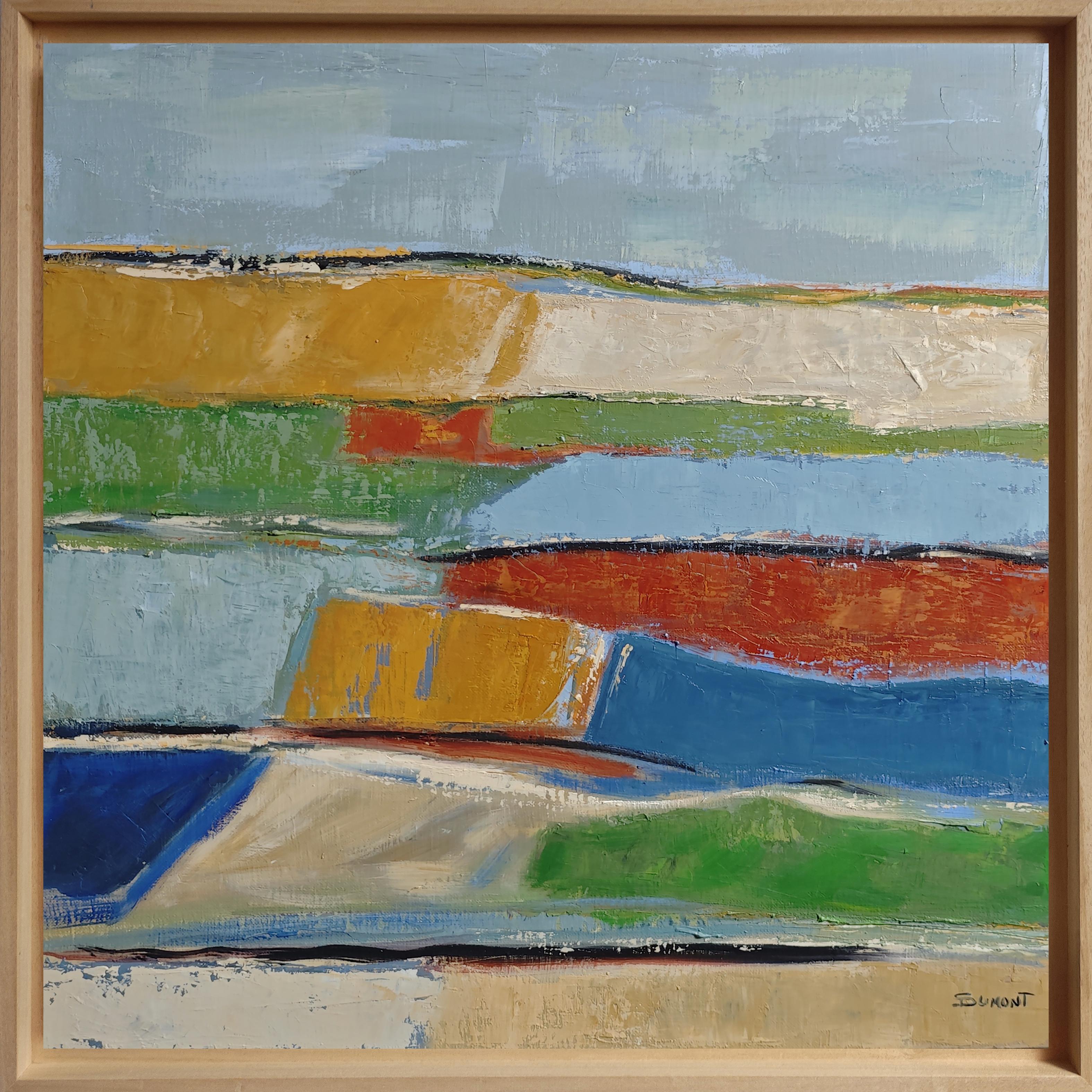 Seasons, Abstract Lanscape, oil, Contemporary, multicolor, french art, modern