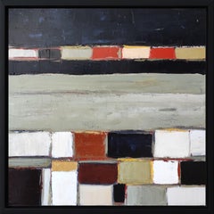 Serenite abstraite, abstract, geometric oil on canvas, french, contemporary