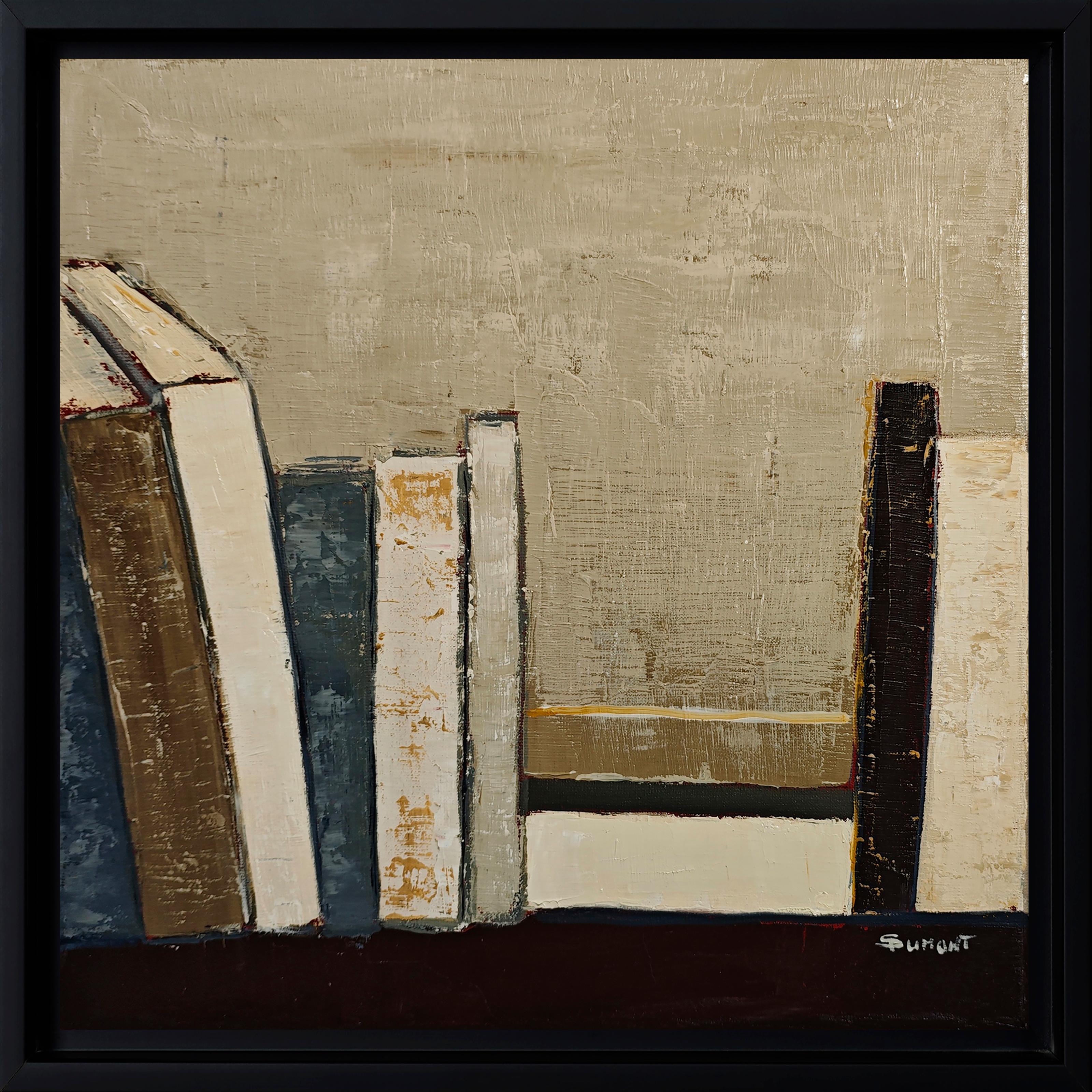 Serenity,  Abstract Library, oil on canvas, Expressionism, Contemporary, French For Sale 6