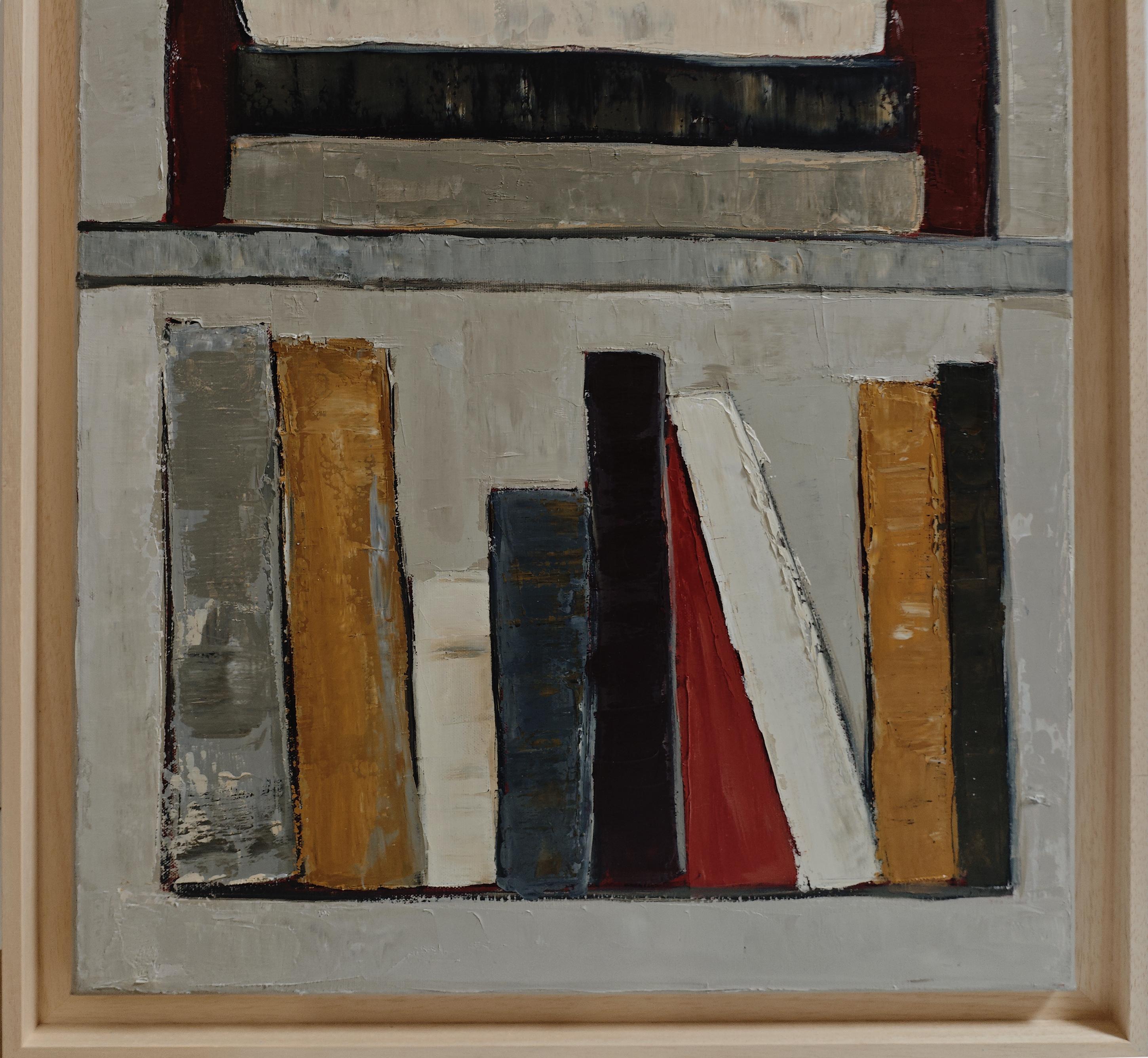 Cronache silenziose, Biblioteca astratta, Trittico, olio, Espressionismo, Contemporaneo in vendita 5