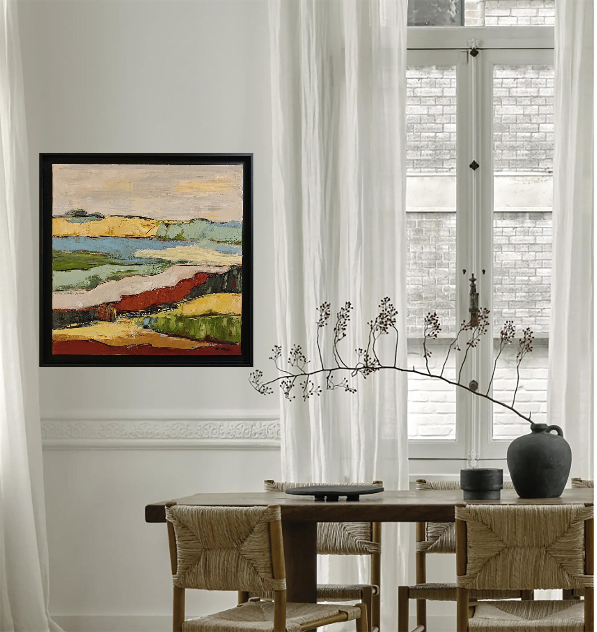 Sillons de lumiere, Paesaggio astratto, Campagna, Contemporaneo, Moderno - Painting Astratto di SOPHIE DUMONT
