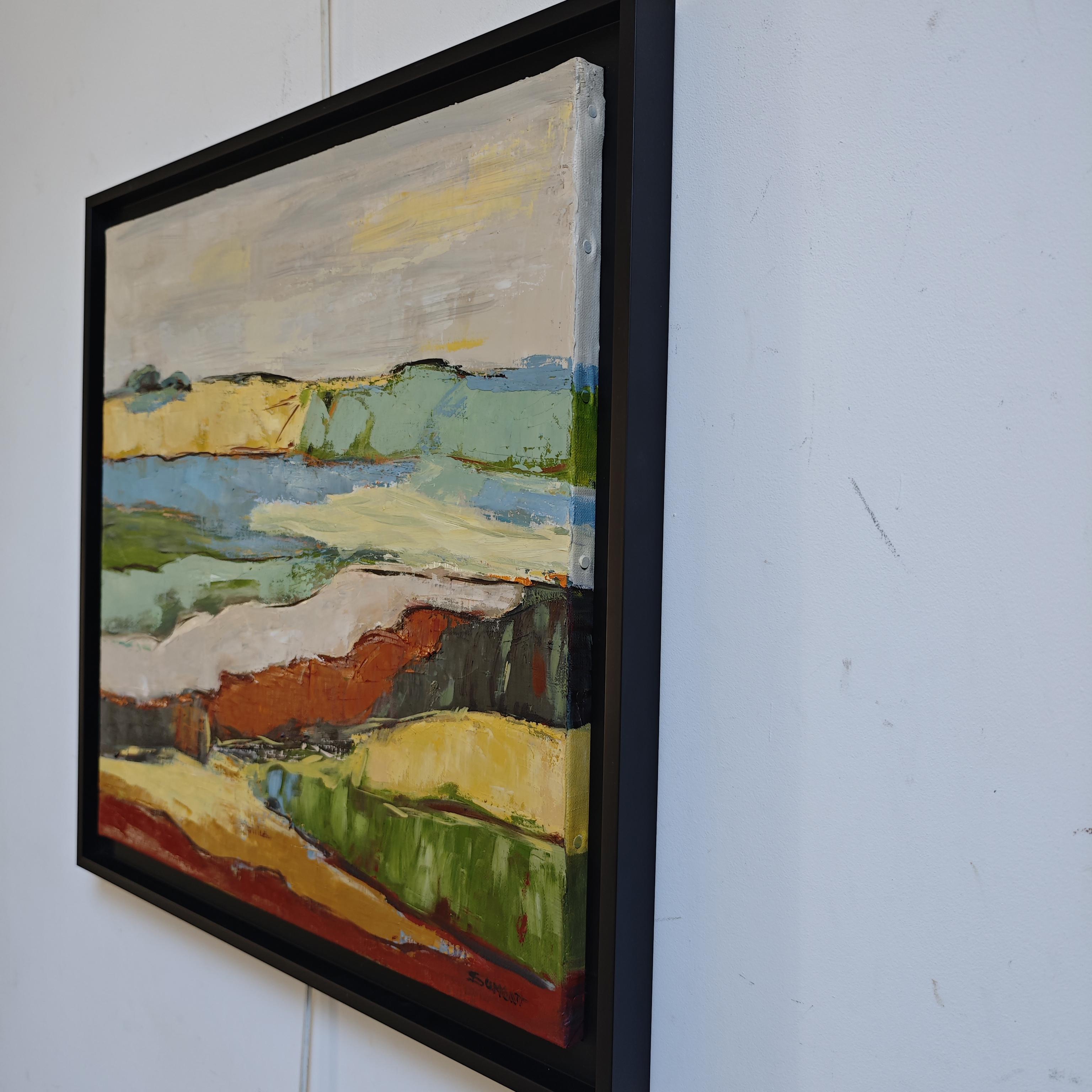 Sillons de lumiere, Paesaggio astratto, Campagna, Contemporaneo, Moderno - Painting di SOPHIE DUMONT