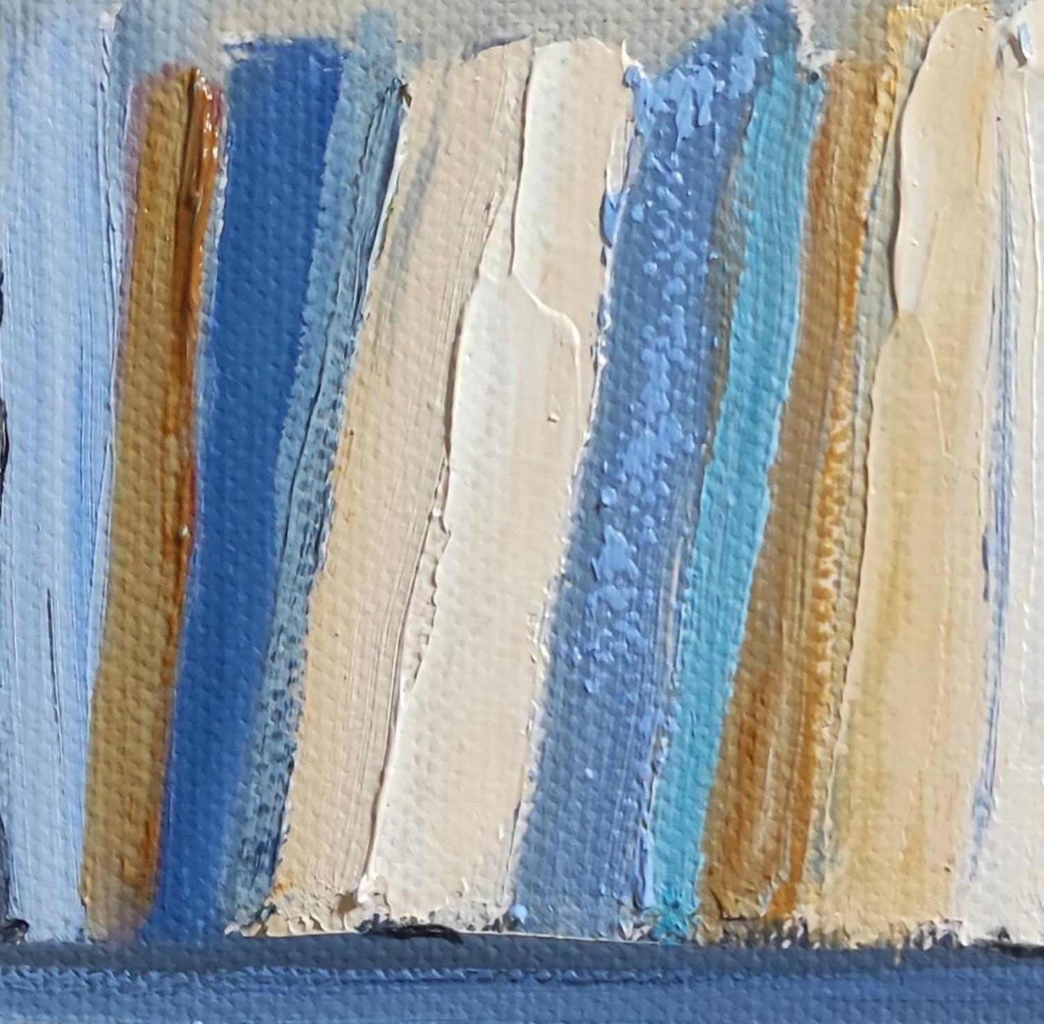 small library, abstrait, minimalisme, bleu, huile sur toile 6