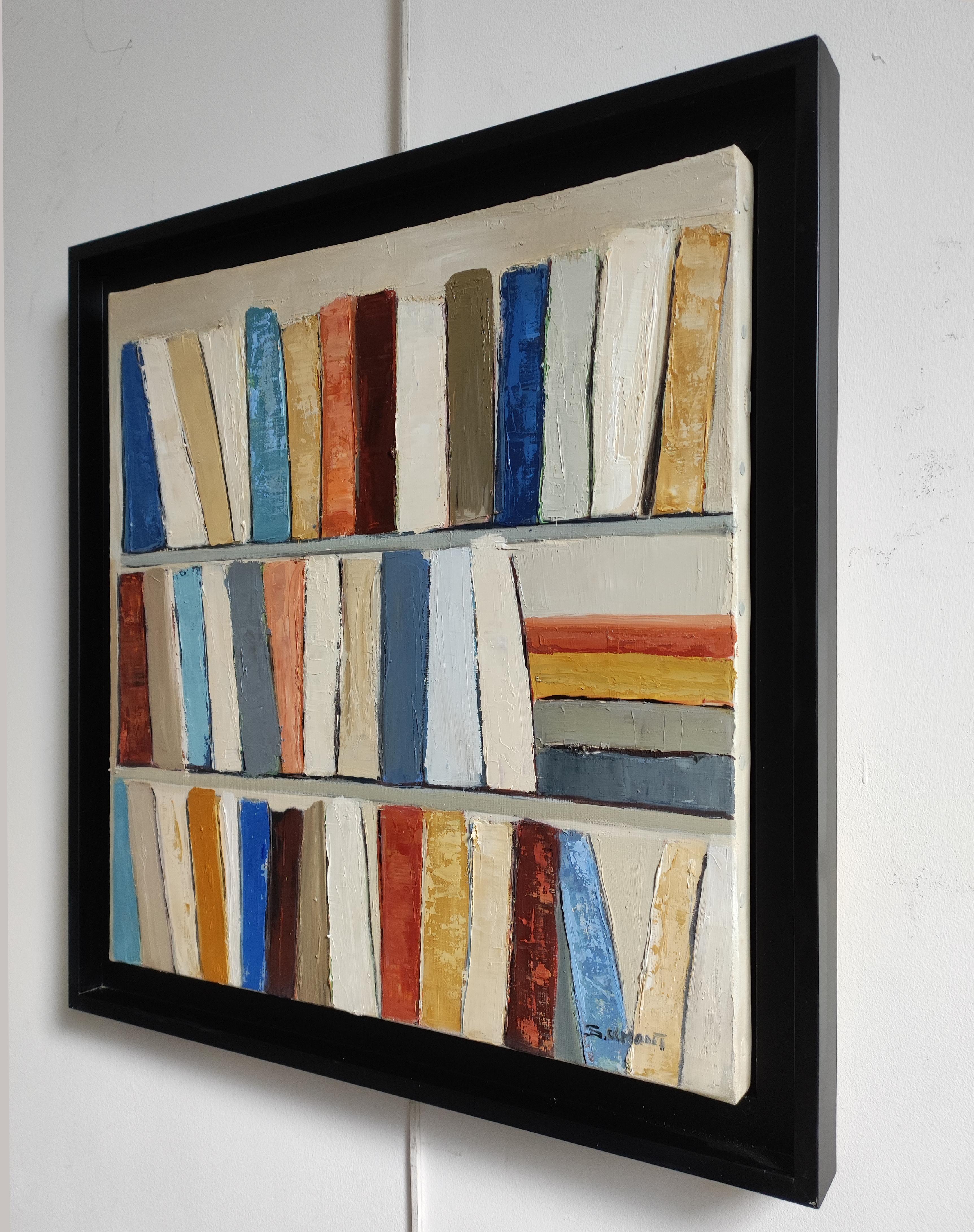 storie in sfumature , astratto, colorato, olio su tela, espressionismo, geometrico - Abstract Painting Grigio di SOPHIE DUMONT