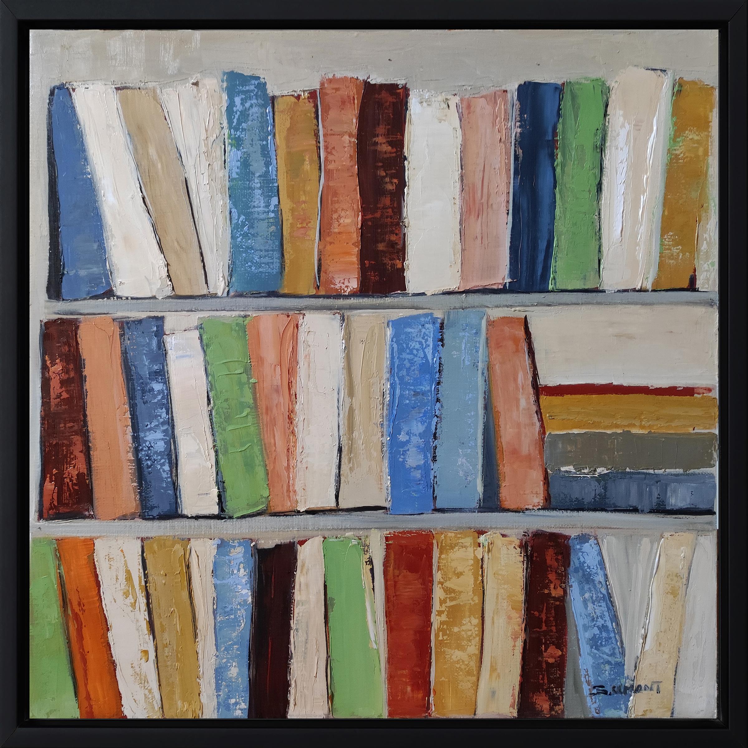 SOPHIE DUMONT Abstract Painting –  Geschichten in Nuancen, abstrakt, farbig, Öl auf Leinwand, Expressionismus, geometrisch