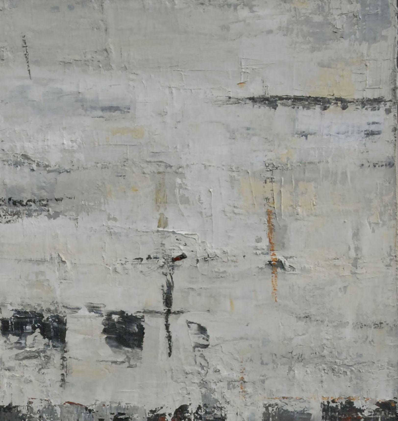 strates 3, abstract, stratas, oil on canvas, white, expressionism, french artist For Sale 4
