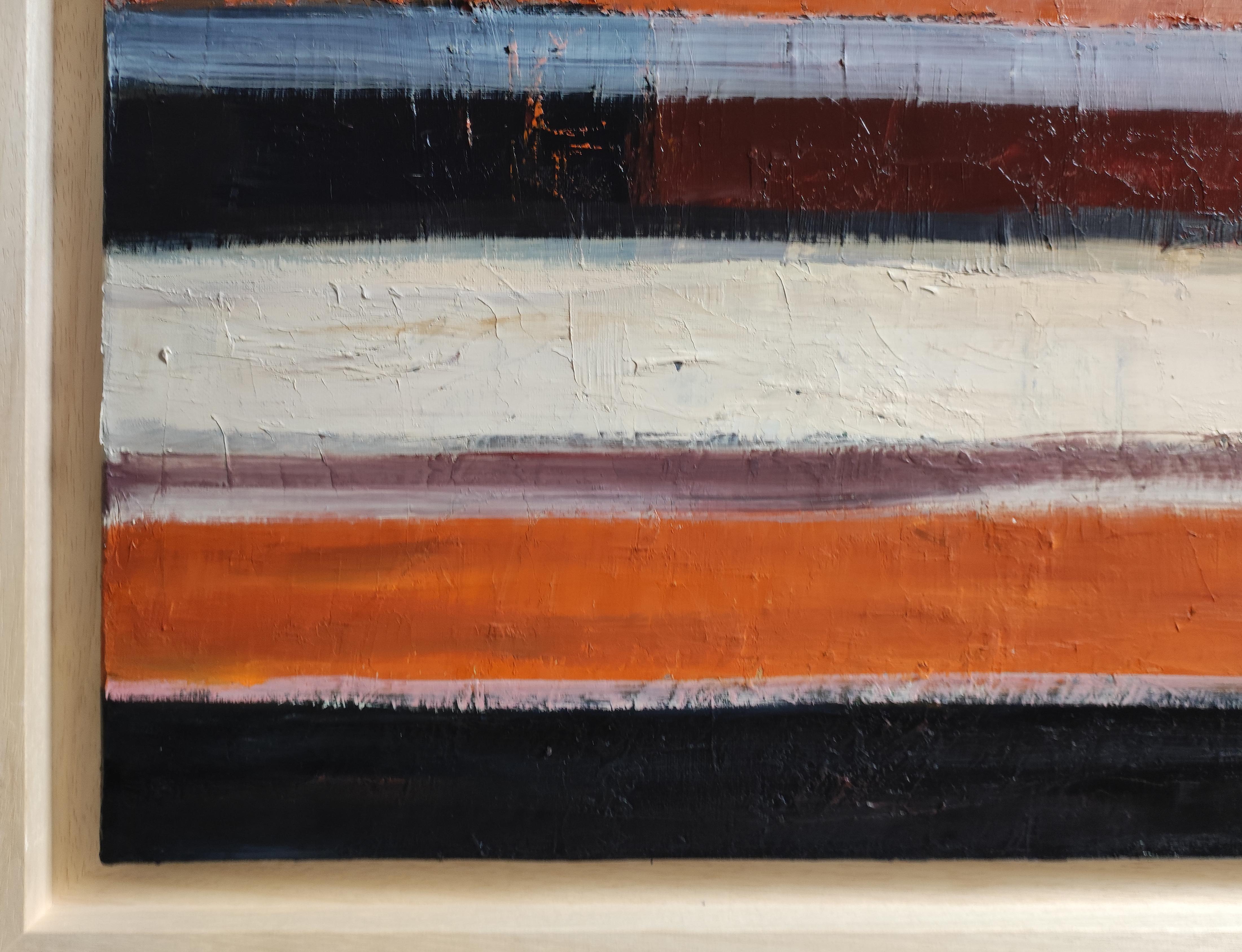 Strates de rivage — Abstract Minimalism, Oil Painting, Seaside, Contemporary art For Sale 1