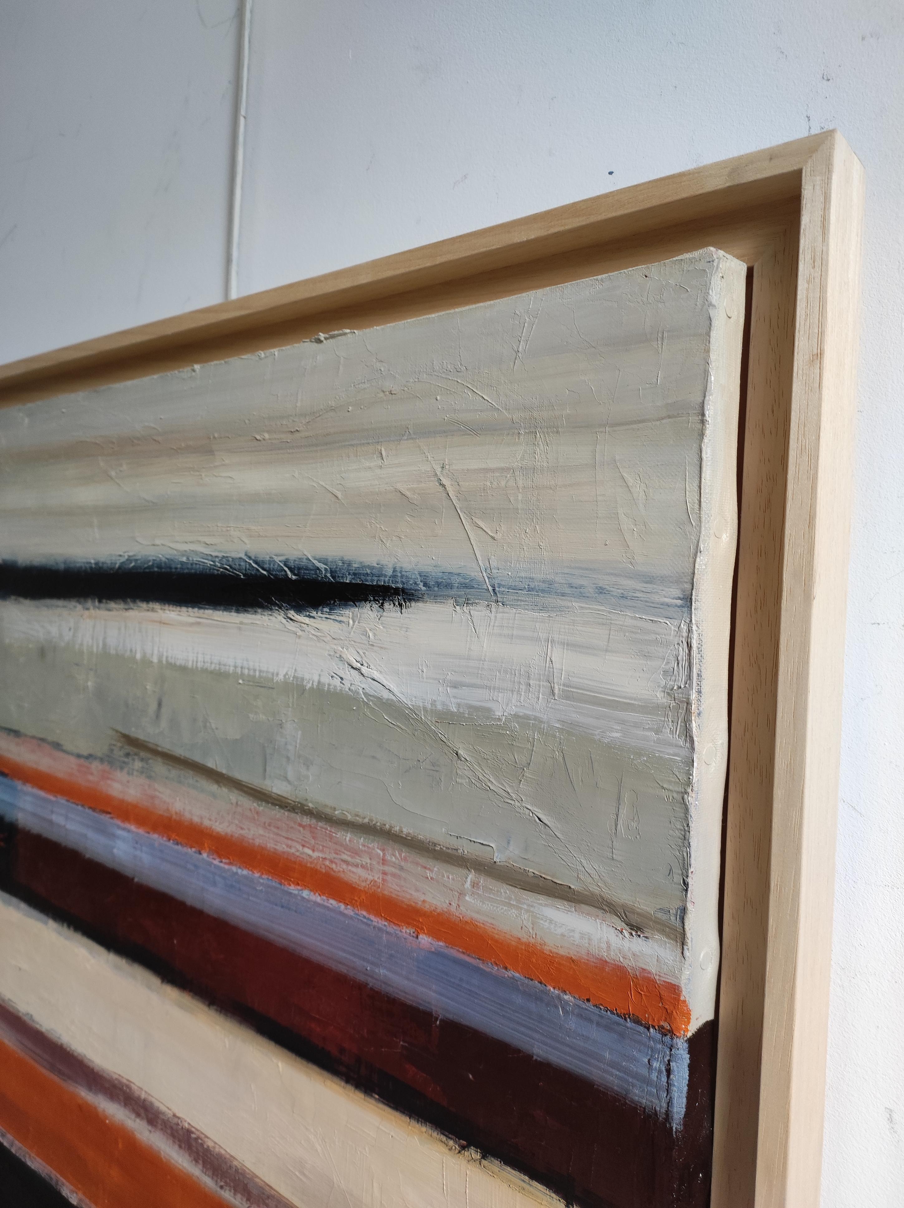 Strates de rivage — Abstract Minimalism, Oil Painting, Seaside, Contemporary art For Sale 2